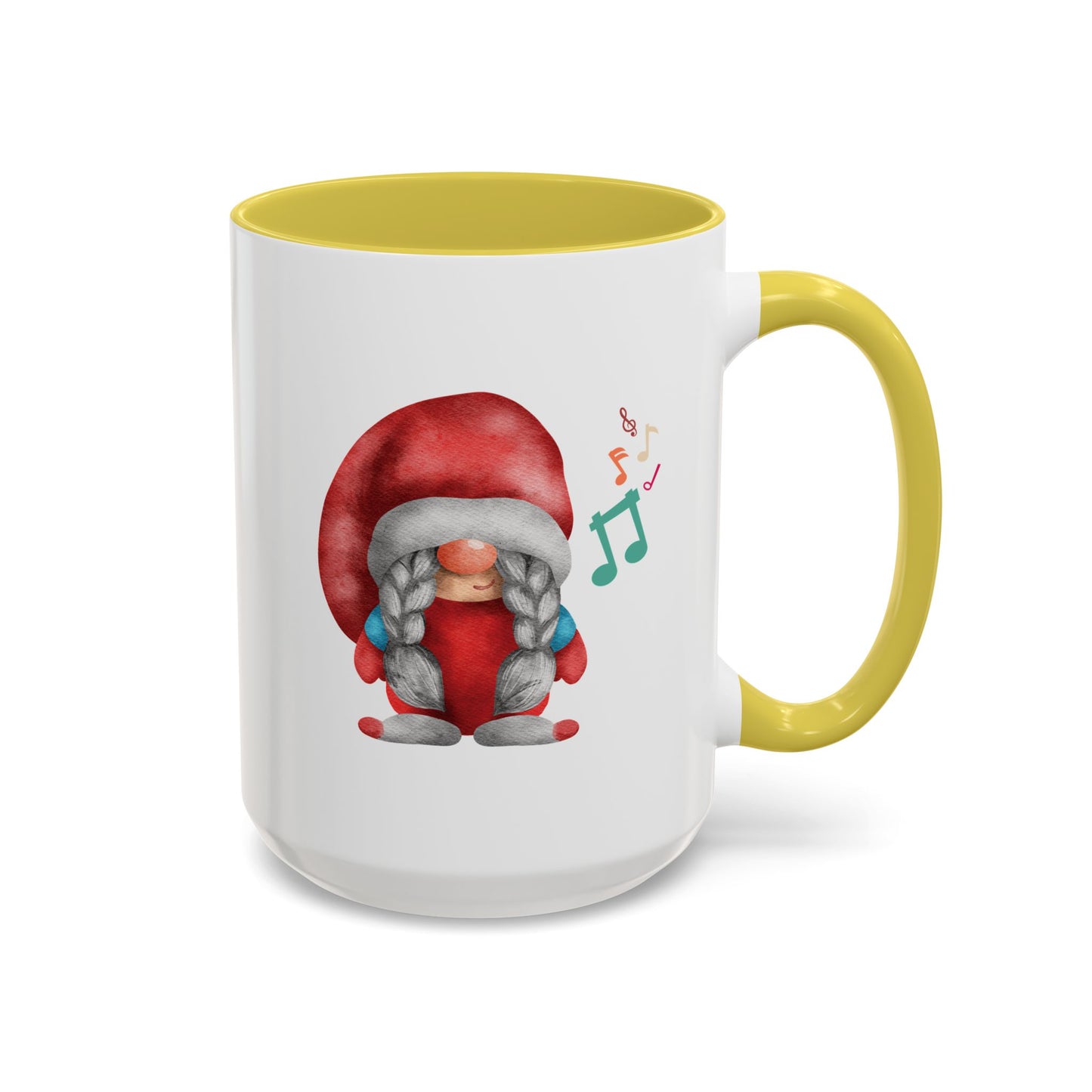 Cute Gnome Mug - Red & White - Perfect Holiday Gift idea 15oz Yellow