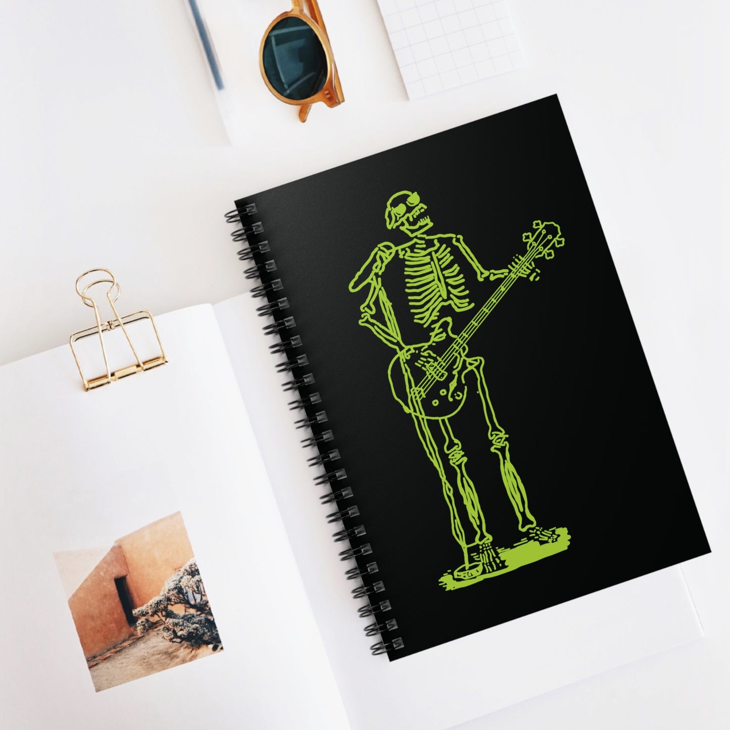 Metal Skeleton Fluo Spiral Notebook - Sing Your Notes!