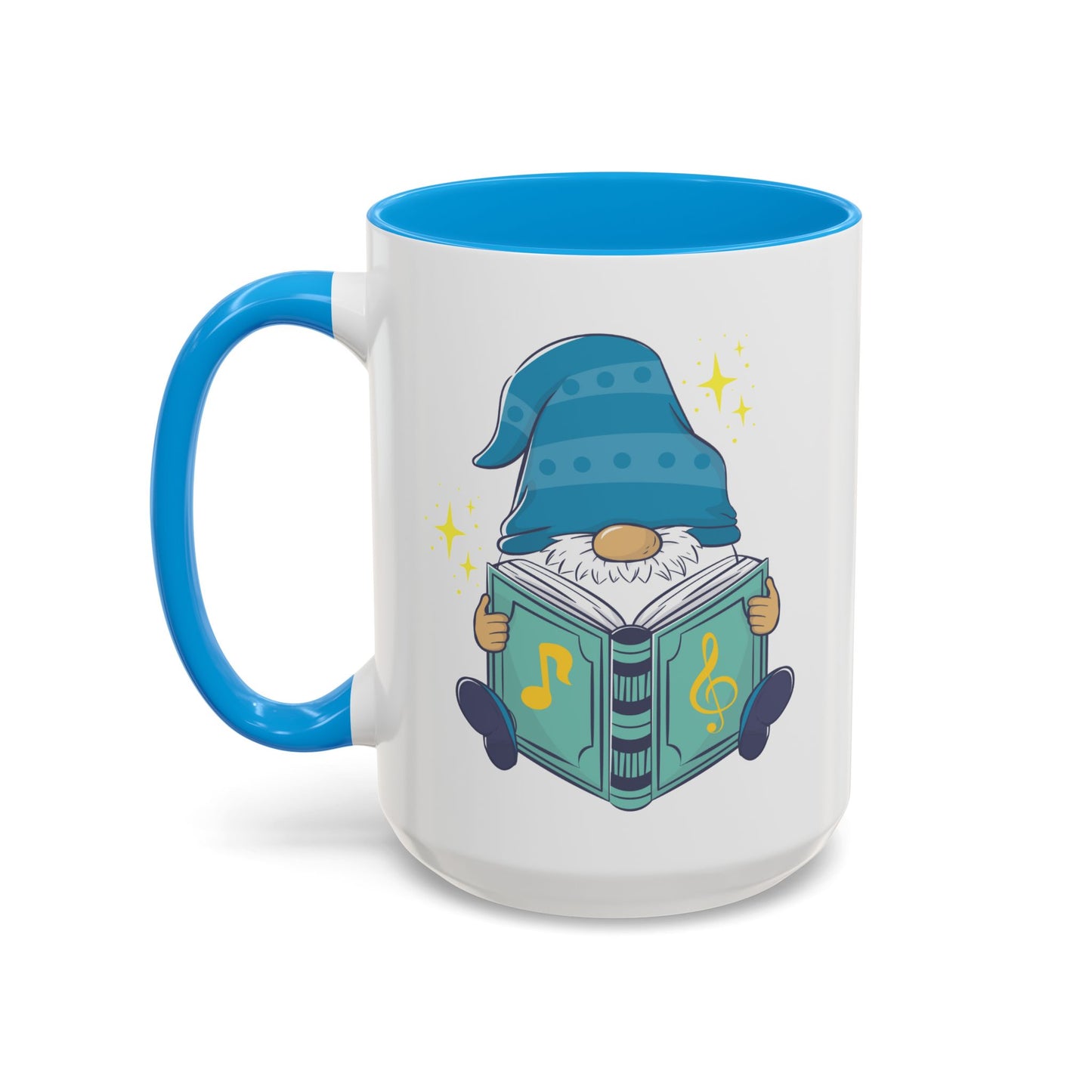 Whimsical Gnome & Music Book Mug - Brew Your Story | Ceramic Coffee & Tea Cup (11oz/15oz)