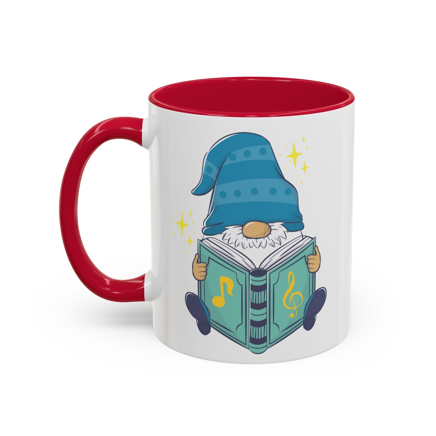 Whimsical Gnome & Music Book Mug - Brew Your Story | Ceramic Coffee & Tea Cup (11oz/15oz)