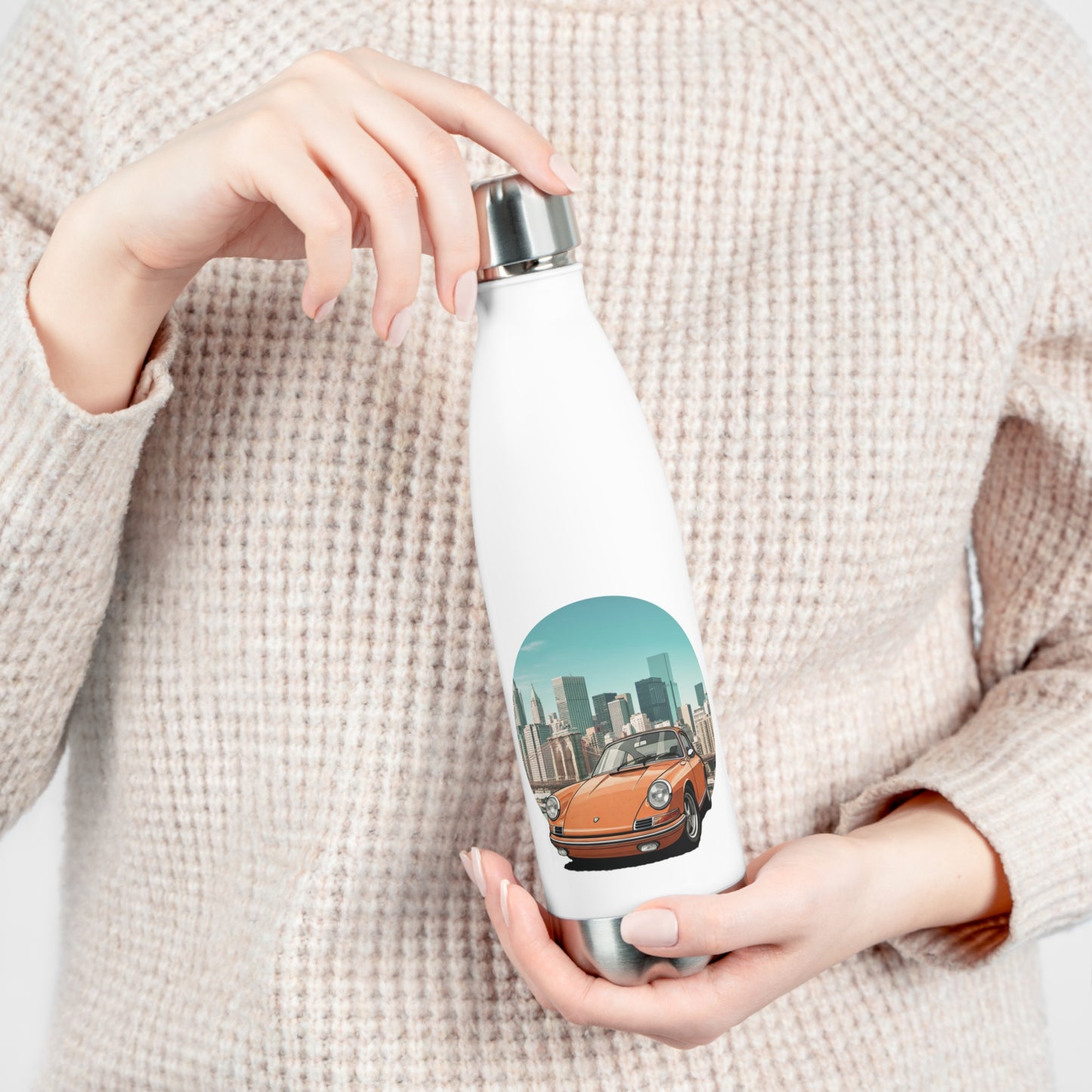 Porsche 911 Vintage Car Enthusiast Water Bottle Double Insulated Stainless Steel 20oz