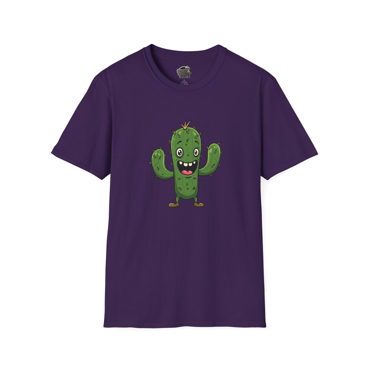 Cactus Mania T-Shirt: Joyful Cactus Tee | Organic Cotton & Stretchy Comfort Purple