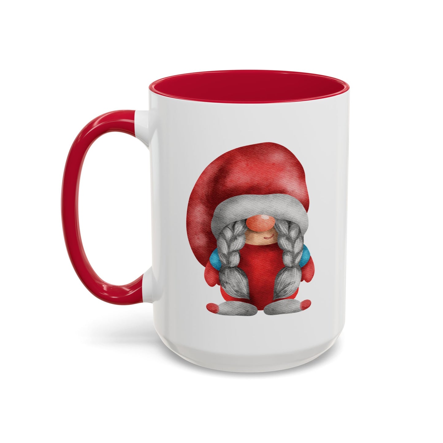 Cheerful Red Gnome with Braids Mug - Sip Your Sweet Melody | Ceramic Coffee & Tea Cup (11oz/15oz)