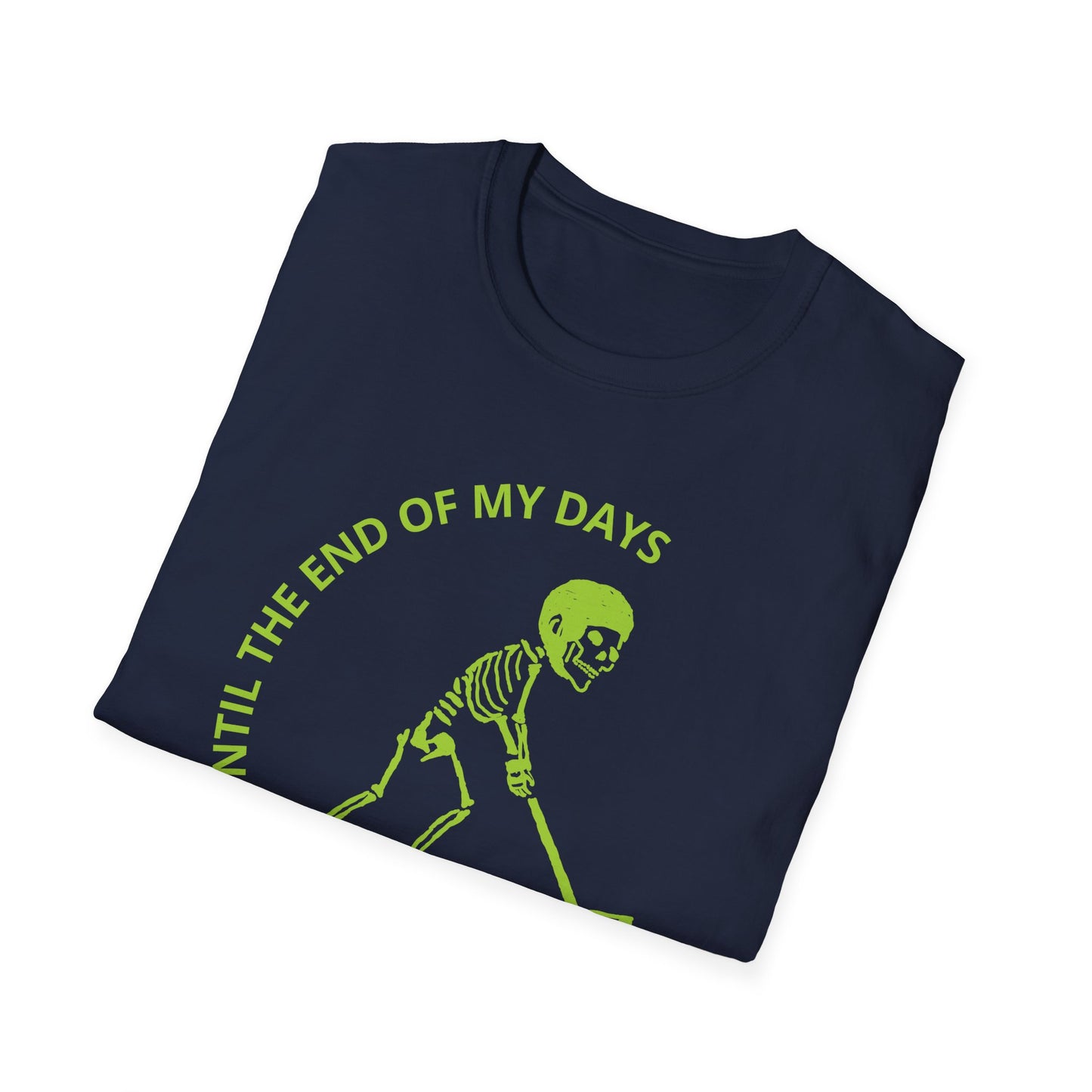 Hockey 'Til I Die: Skeleton fluo Hockey Player T-Shirt | Men's Short Sleeve Tee - Unisex Softstyle T-Shirt