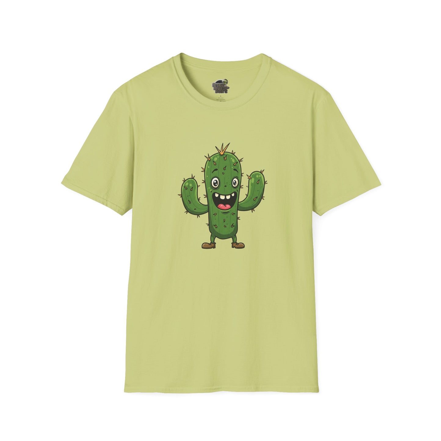 Cactus Mania T-Shirt: Joyful Cactus Tee | Organic Cotton & Stretchy Comfort Pistachio