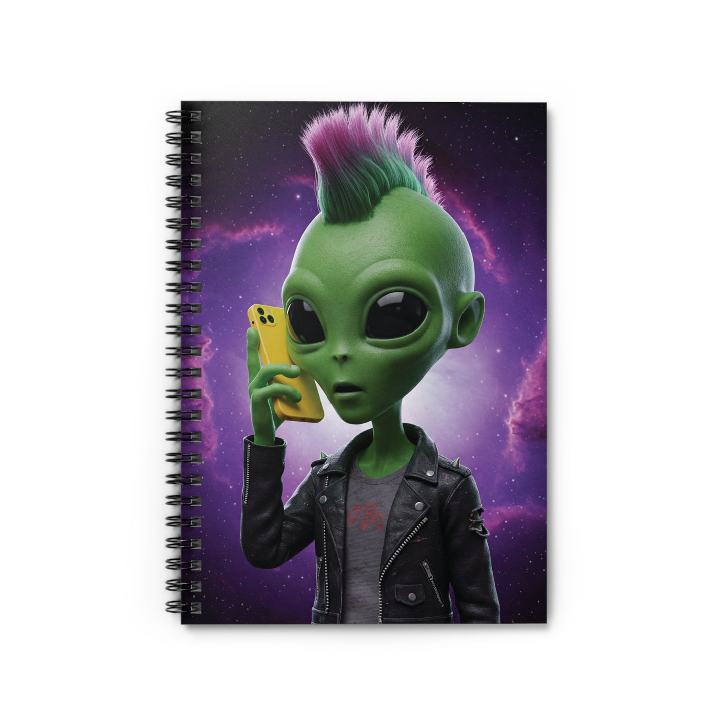 Alien Punk at Mobile Spiral Notebook - A Rebel Journal for Your Edgy Ideas