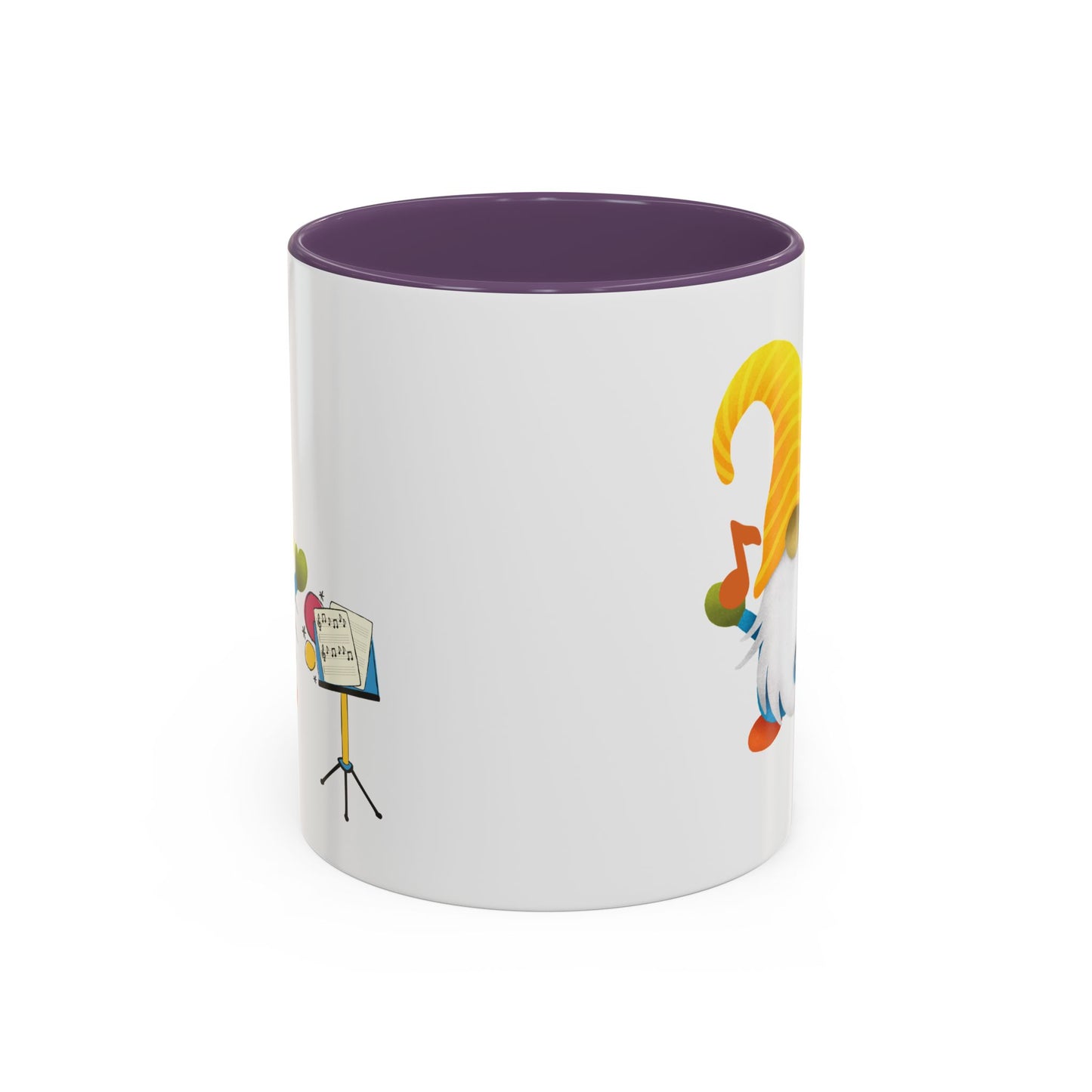 Whimsical Gnome Music Stand Mug - Perfect Gift for Music Lovers 11oz Purple