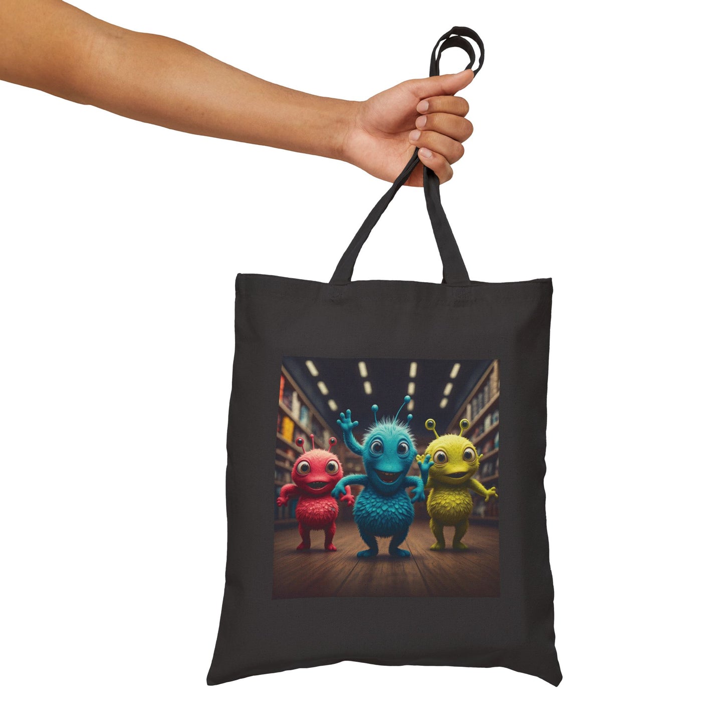 Alien Dancer Tote Bag: Funny & Unique Music Lover Gift - Quirky Dancing Aliens on Canvas for Everyday Style