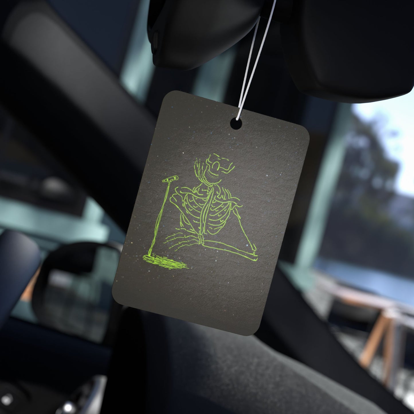 Metal Skeleton Fluo Singer Interview Car Air Freshener - Power Car Freshener: Fresh Scent, Long-Lasting Fragrance, Funny Design