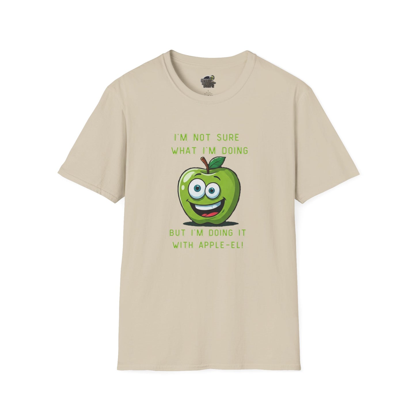 Apple-El t-shirt: Funny Smiling Apple Positive Tee Sand