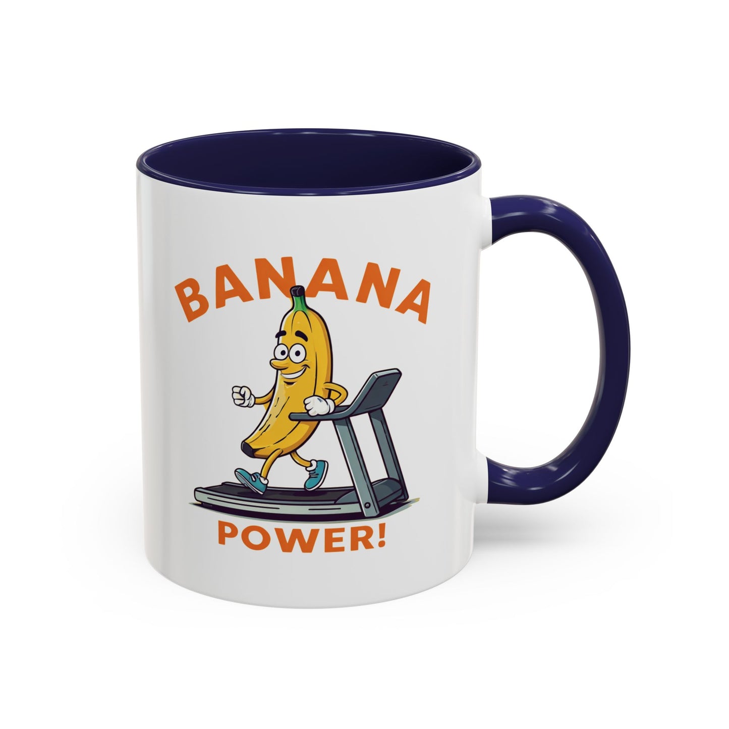 Banana Power Workout Mug - Funny Gym Gift for Fitness Lovers 11oz Navy