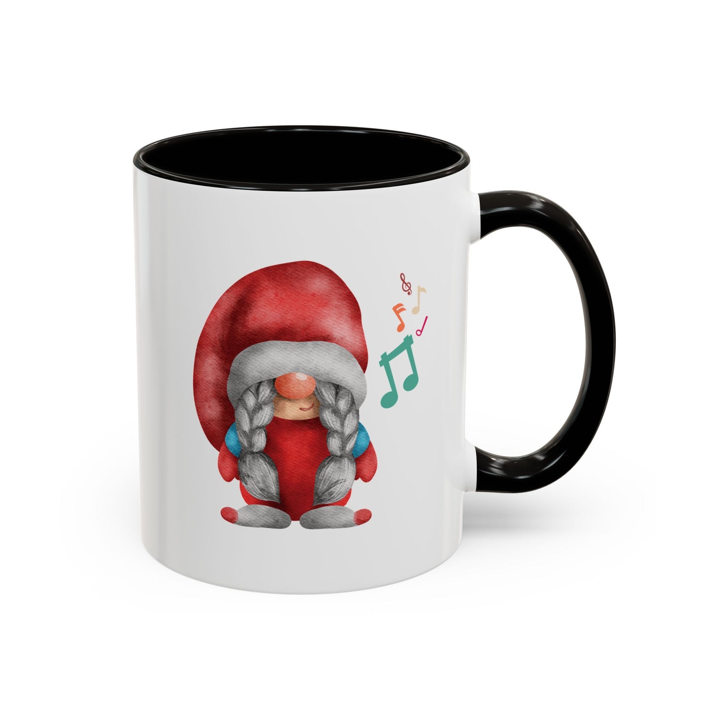 Cute Gnome Mug - Red & White - Perfect Holiday Gift idea 11oz Black