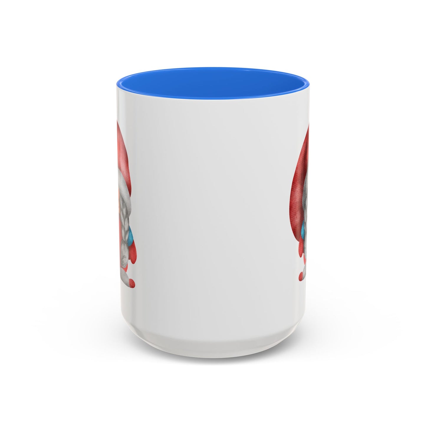 Cheerful Red Gnome with Braids Mug - Sip Your Sweet Melody | Ceramic Coffee & Tea Cup (11oz/15oz) 15oz Cambridge Blue