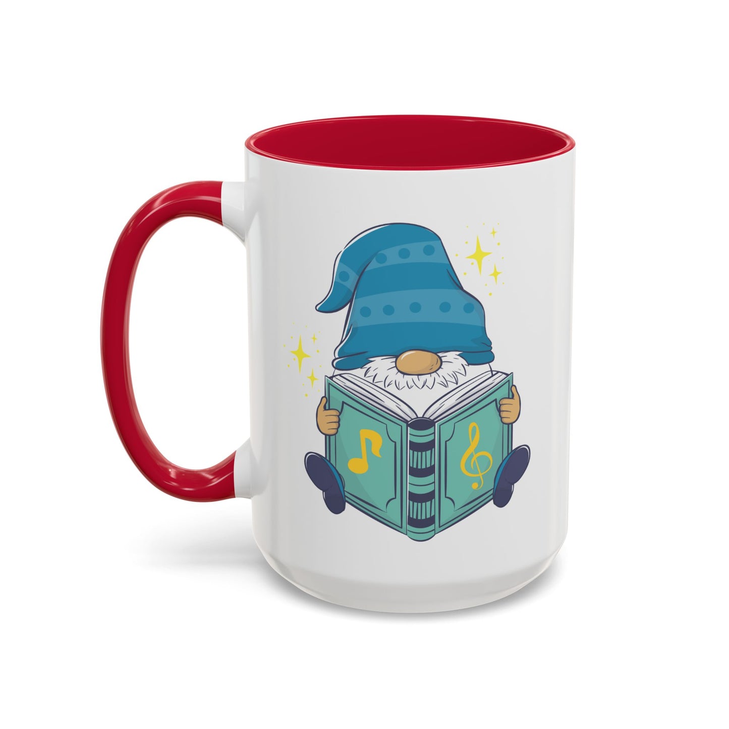 Whimsical Gnome & Music Book Mug - Brew Your Story | Ceramic Coffee & Tea Cup (11oz/15oz)