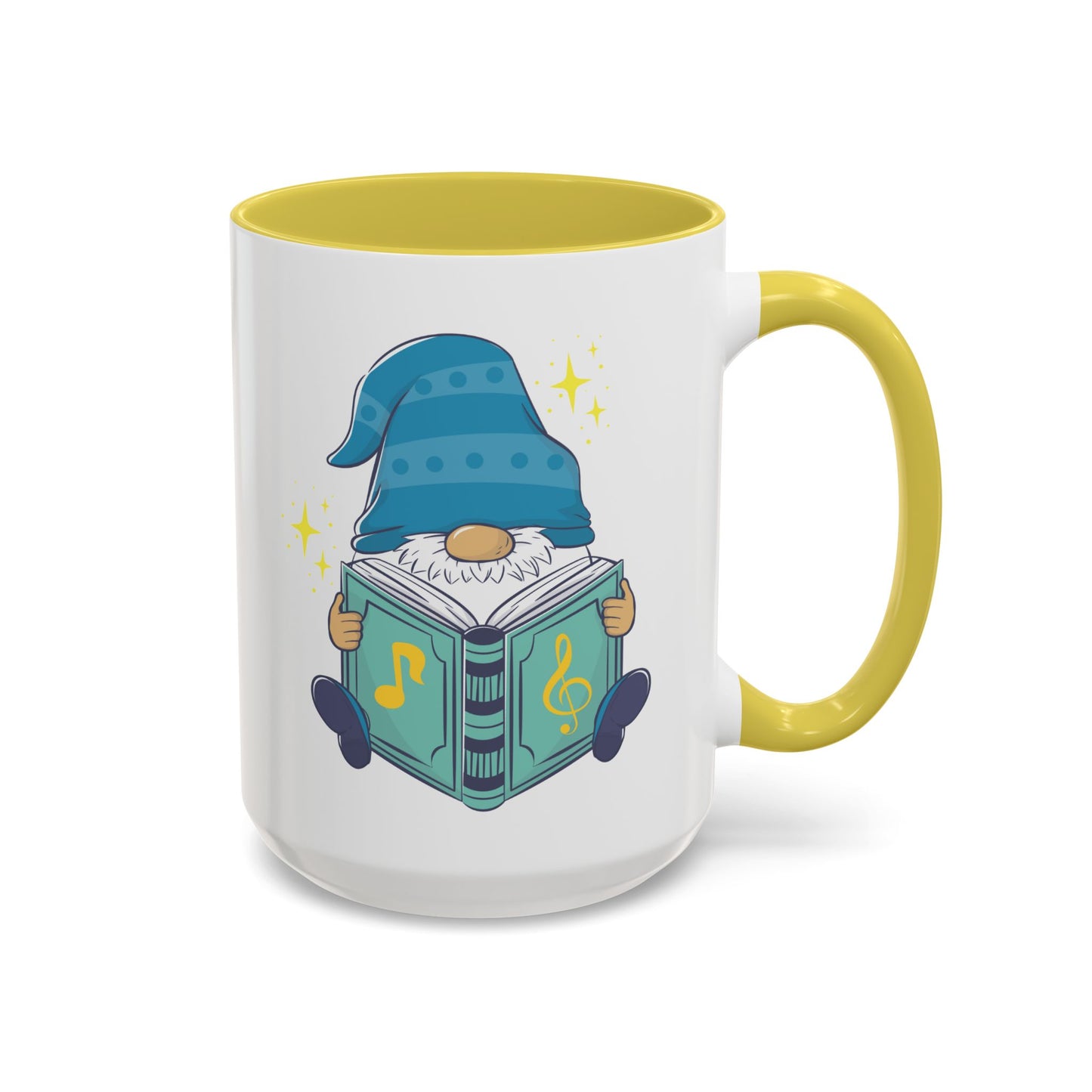 Whimsical Gnome & Music Book Mug - Brew Your Story | Ceramic Coffee & Tea Cup (11oz/15oz)
