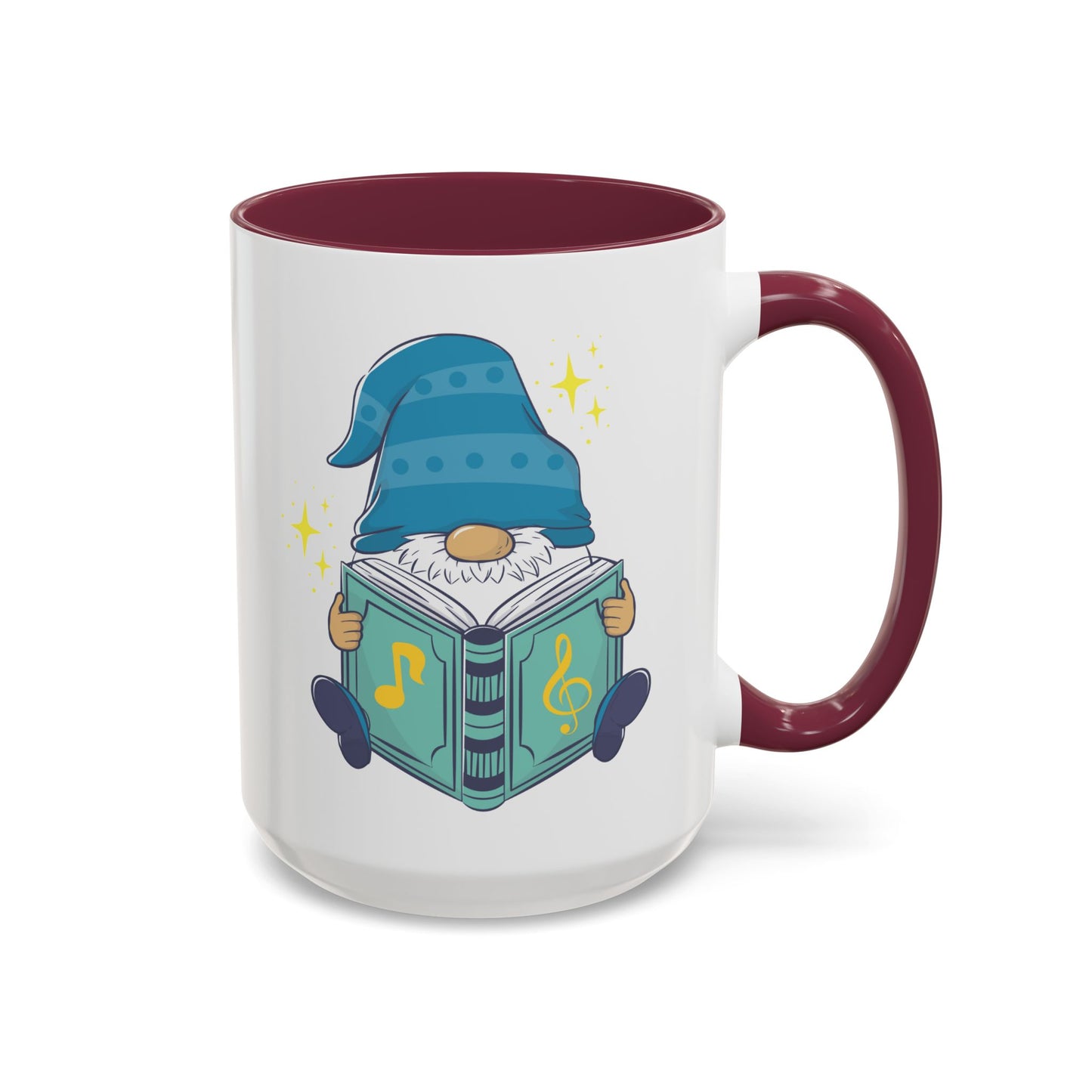 Whimsical Gnome & Music Book Mug - Brew Your Story | Ceramic Coffee & Tea Cup (11oz/15oz)