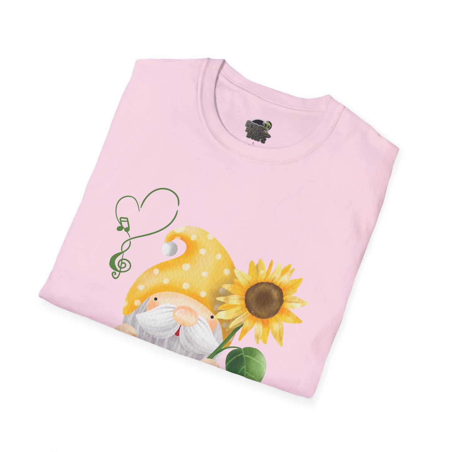 Gnome with Sunflower Unisex T-Shirt: Sunshine, Smiles & Secret Songs
