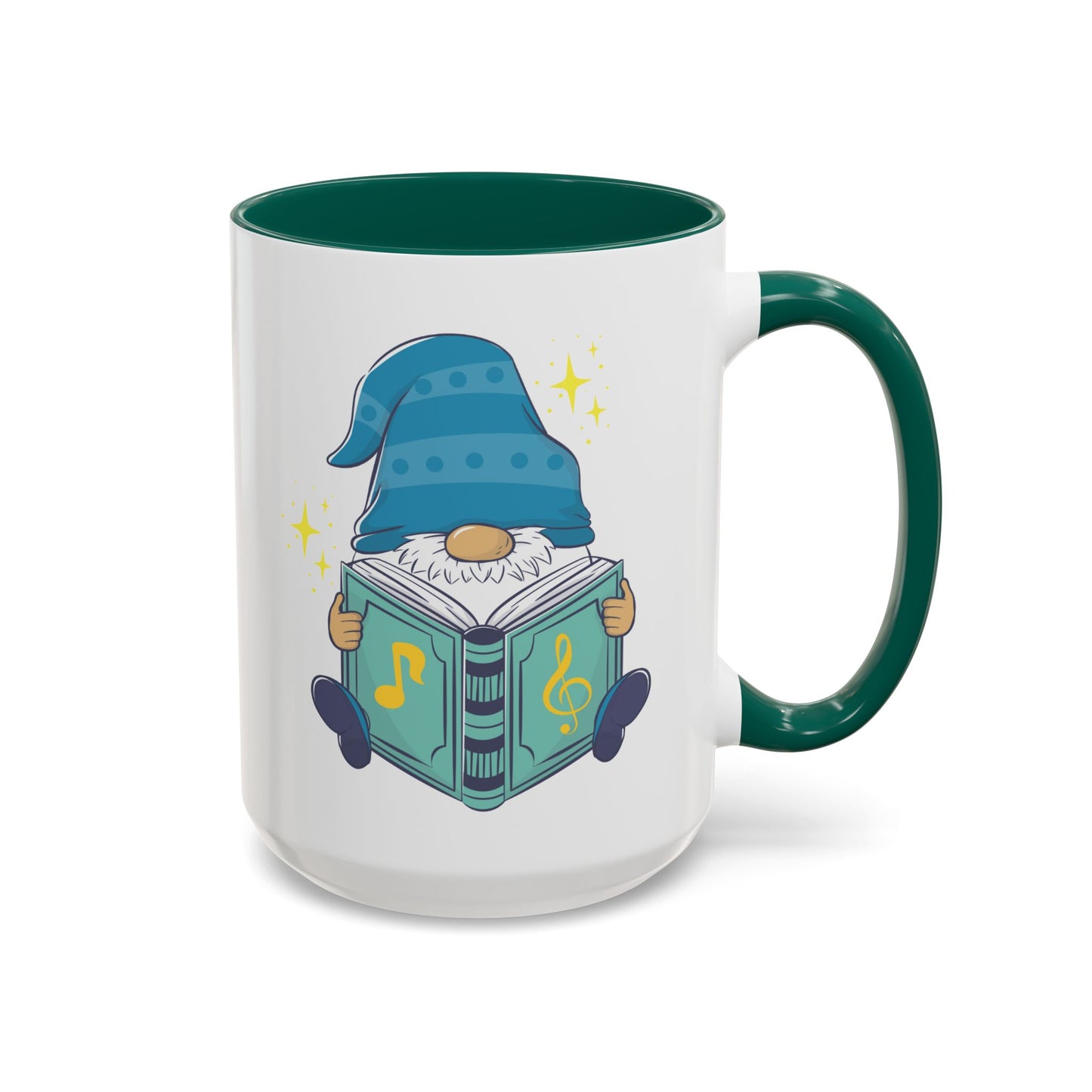 Whimsical Gnome & Music Book Mug - Brew Your Story | Ceramic Coffee & Tea Cup (11oz/15oz)