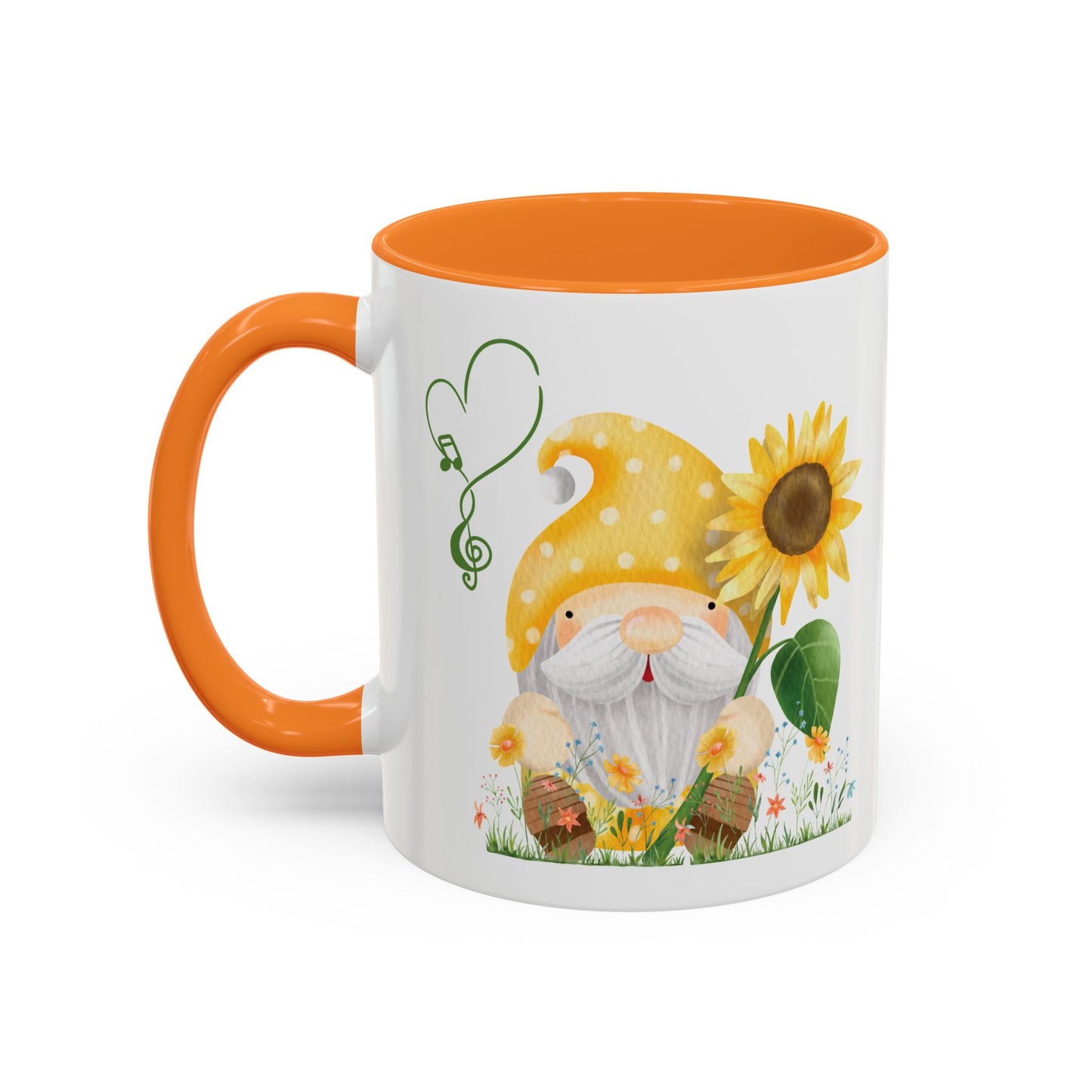 Mystical Gnome & Sunny Sunflower Mug - Your Garden's Secret Charm | Ceramic Coffee & Tea Cup (11oz/15oz)