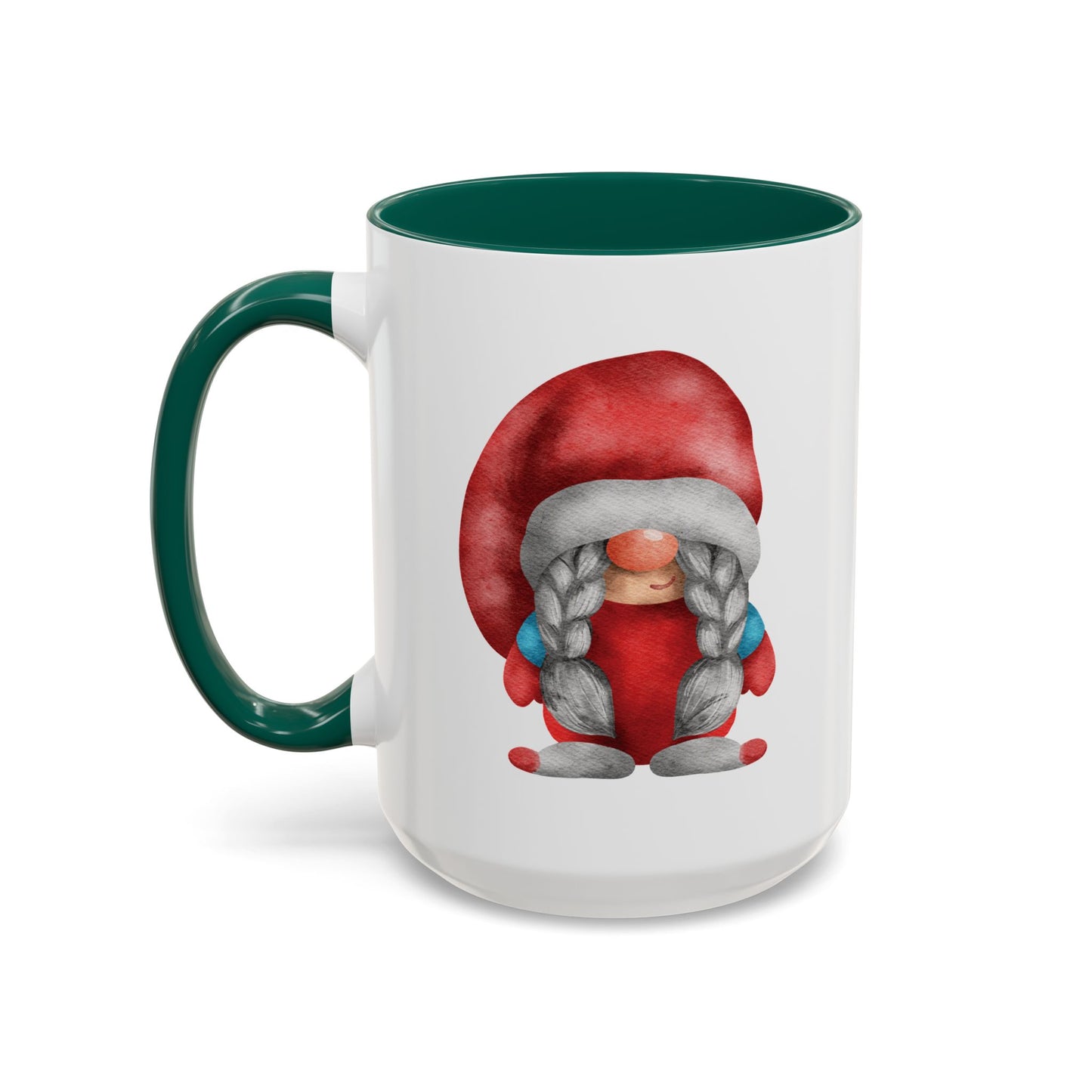 Cheerful Red Gnome with Braids Mug - Sip Your Sweet Melody | Ceramic Coffee & Tea Cup (11oz/15oz)