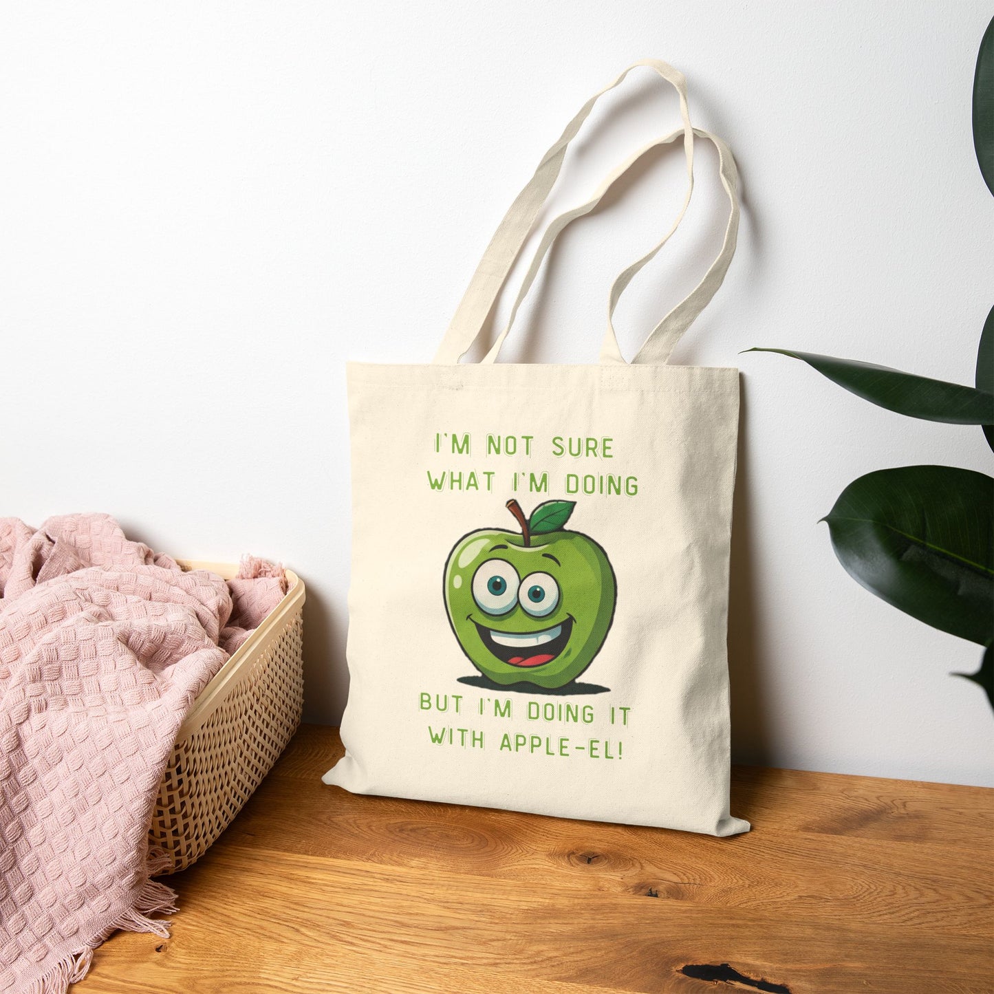 Apple-el Tote Bag: Funny Smiling Apple - Doing It With Appeal!