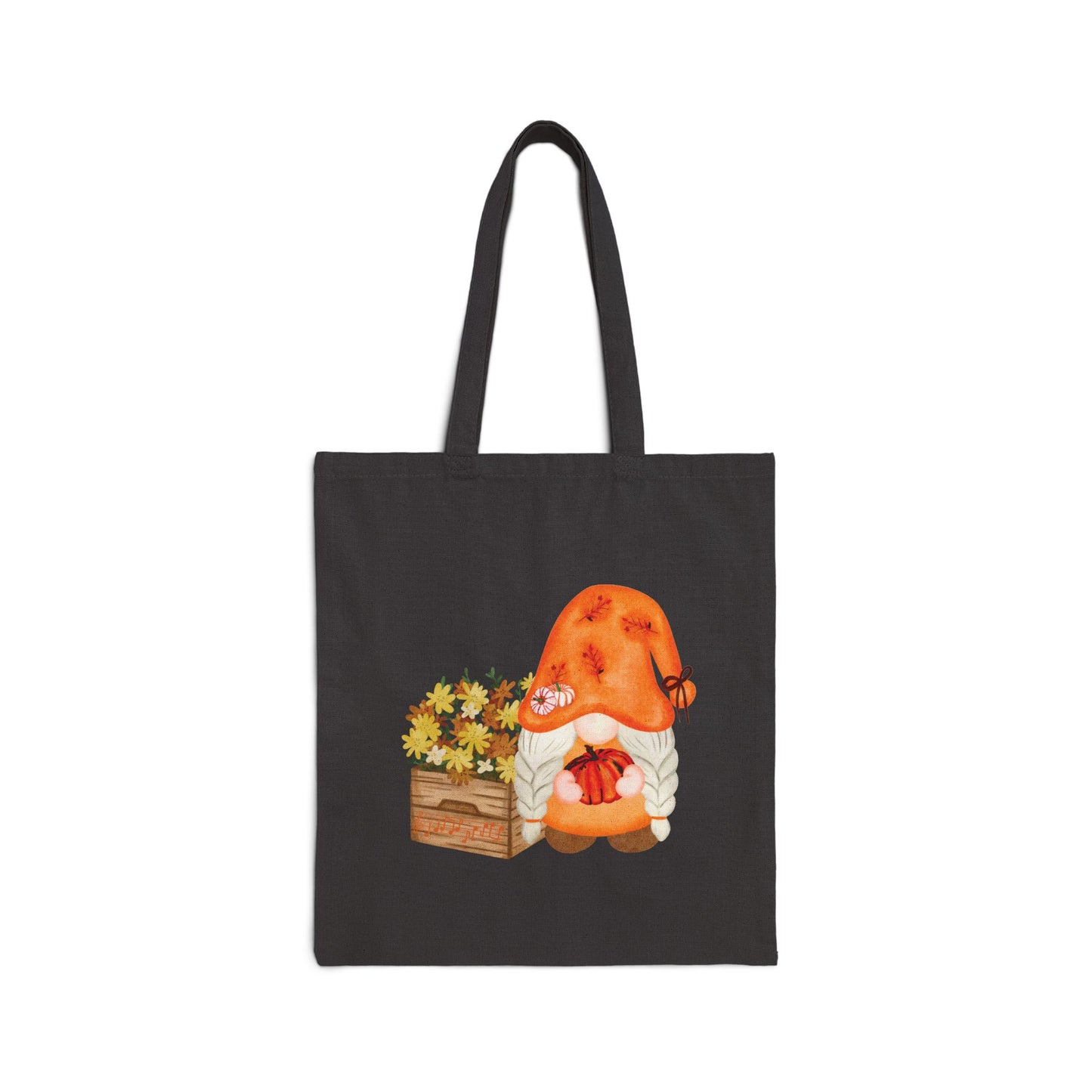 Enchanting Autumn Gnome Tote Bag: Carry Your Fall Magic & Melodies (Natural & Black Canvas)