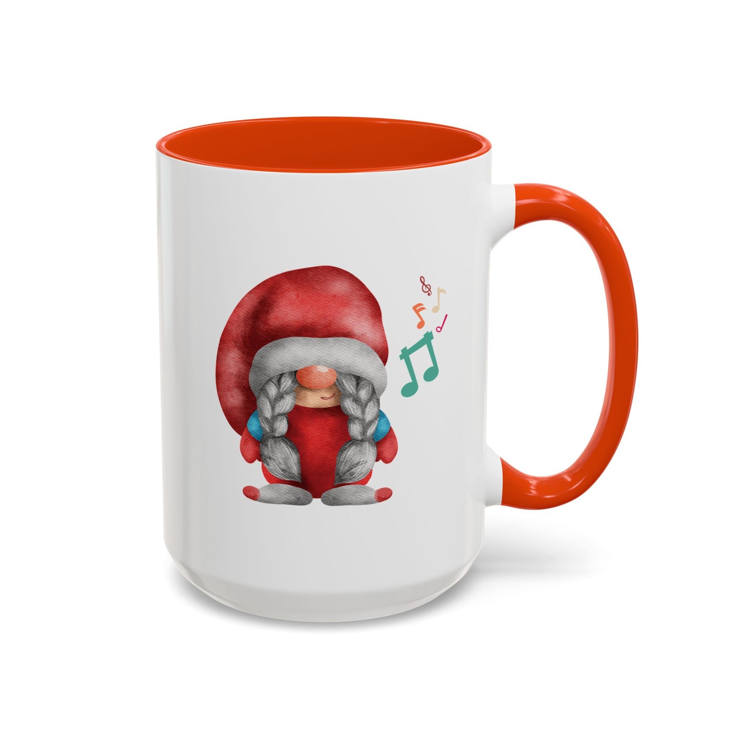 Cute Gnome Mug - Red & White - Perfect Holiday Gift idea 15oz Orange