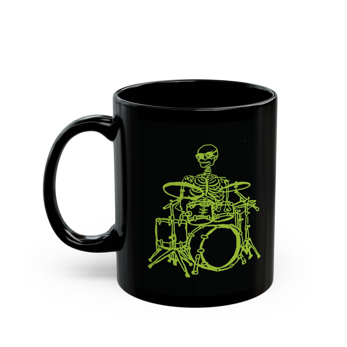 Metal Skeleton Drummer Fluo Mug - Unleash Your Inner Rock Star