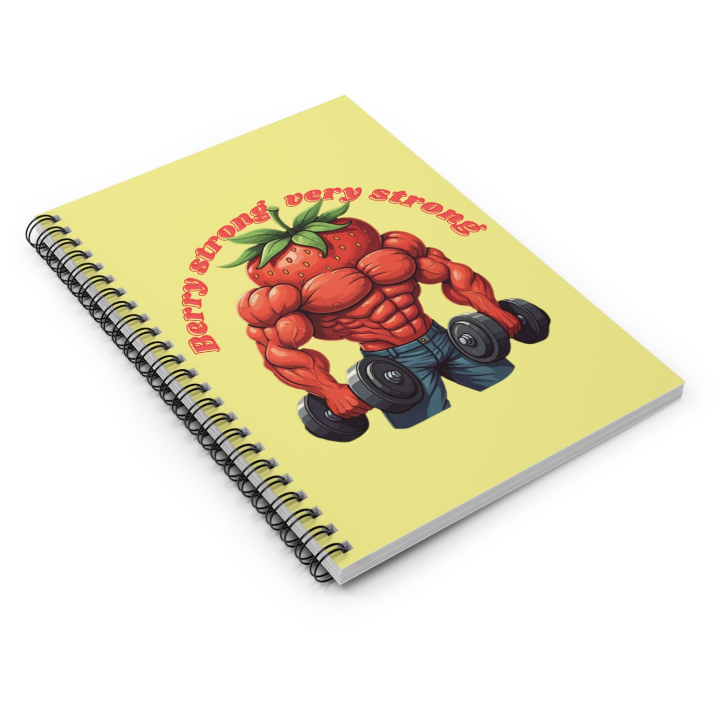 "Berry Strong" Strawberry Spiral Notebook - Bodybuilding Journal