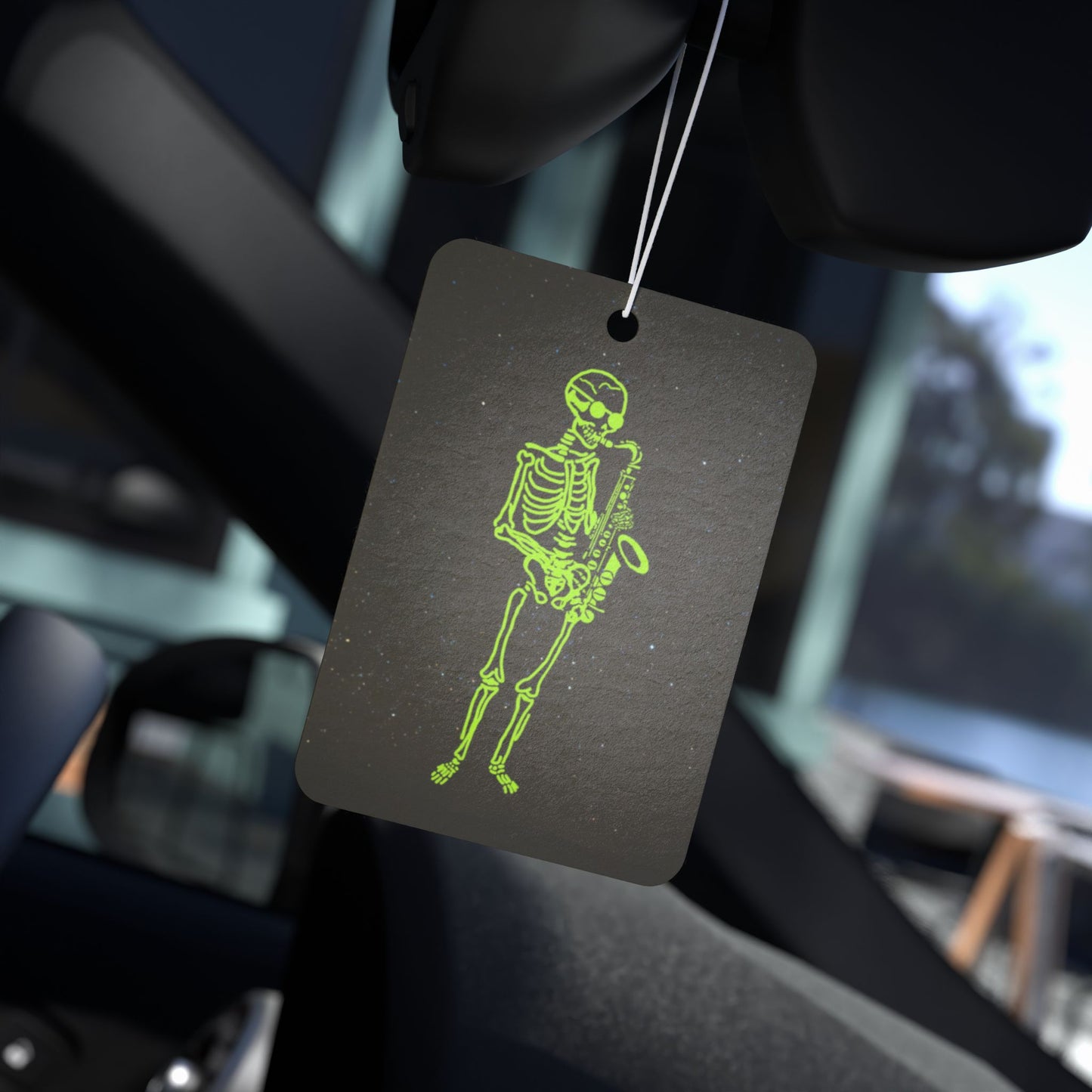Metal Skeleton Fluo Sax Pllayer Car Air Freshener - Power Car Freshener: Fresh Scent, Long-Lasting Fragrance, Funny Design