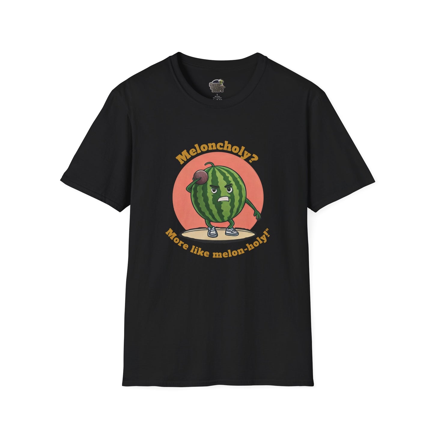 Melon-Holy t-shirt: Funny Watermelon Shot Put Tee Black