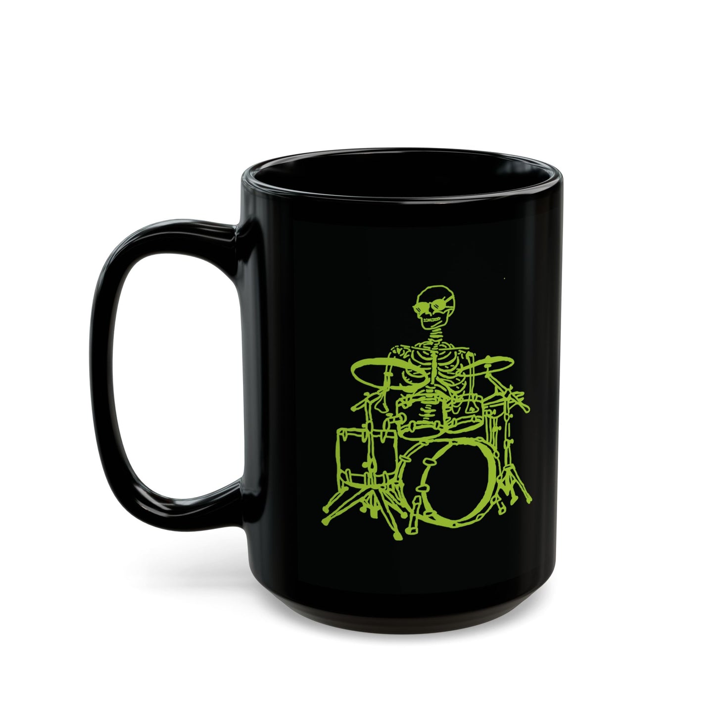 Metal Skeleton Drummer Fluo Mug - Unleash Your Inner Rock Star