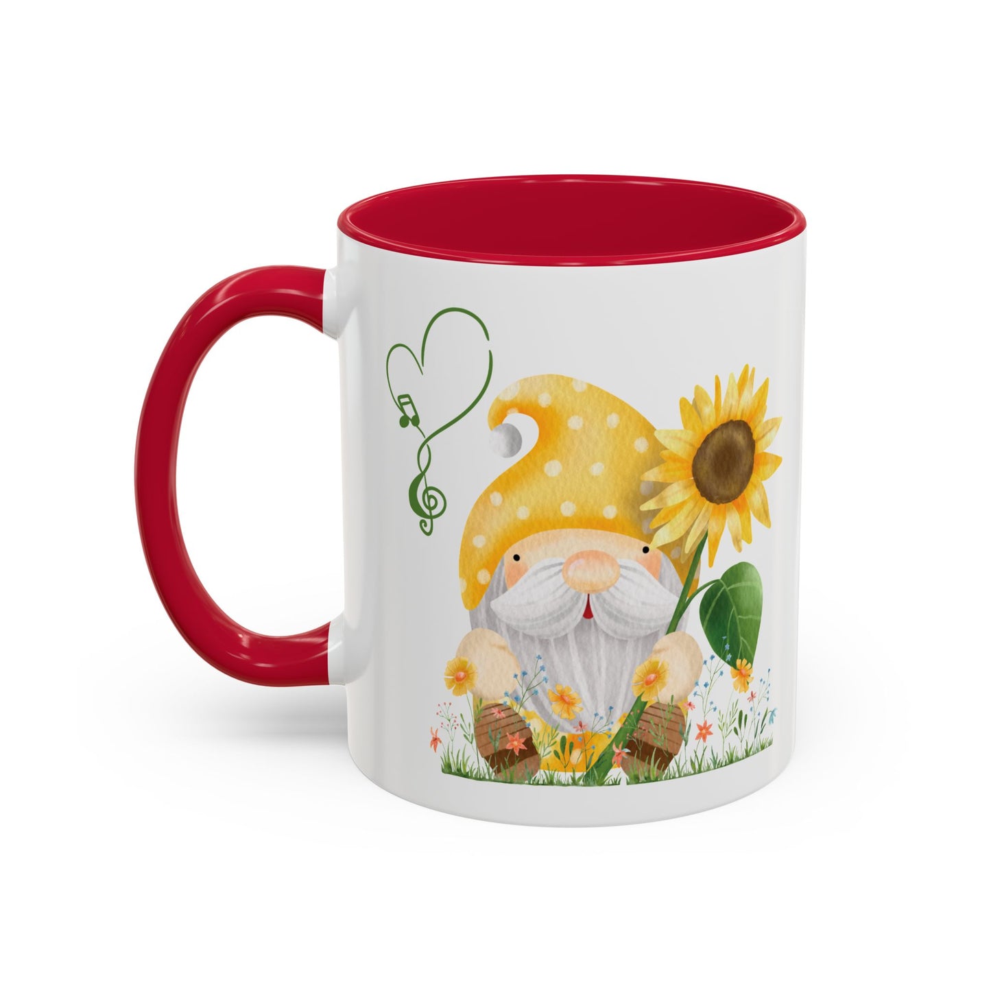 Mystical Gnome & Sunny Sunflower Mug - Your Garden's Secret Charm | Ceramic Coffee & Tea Cup (11oz/15oz)
