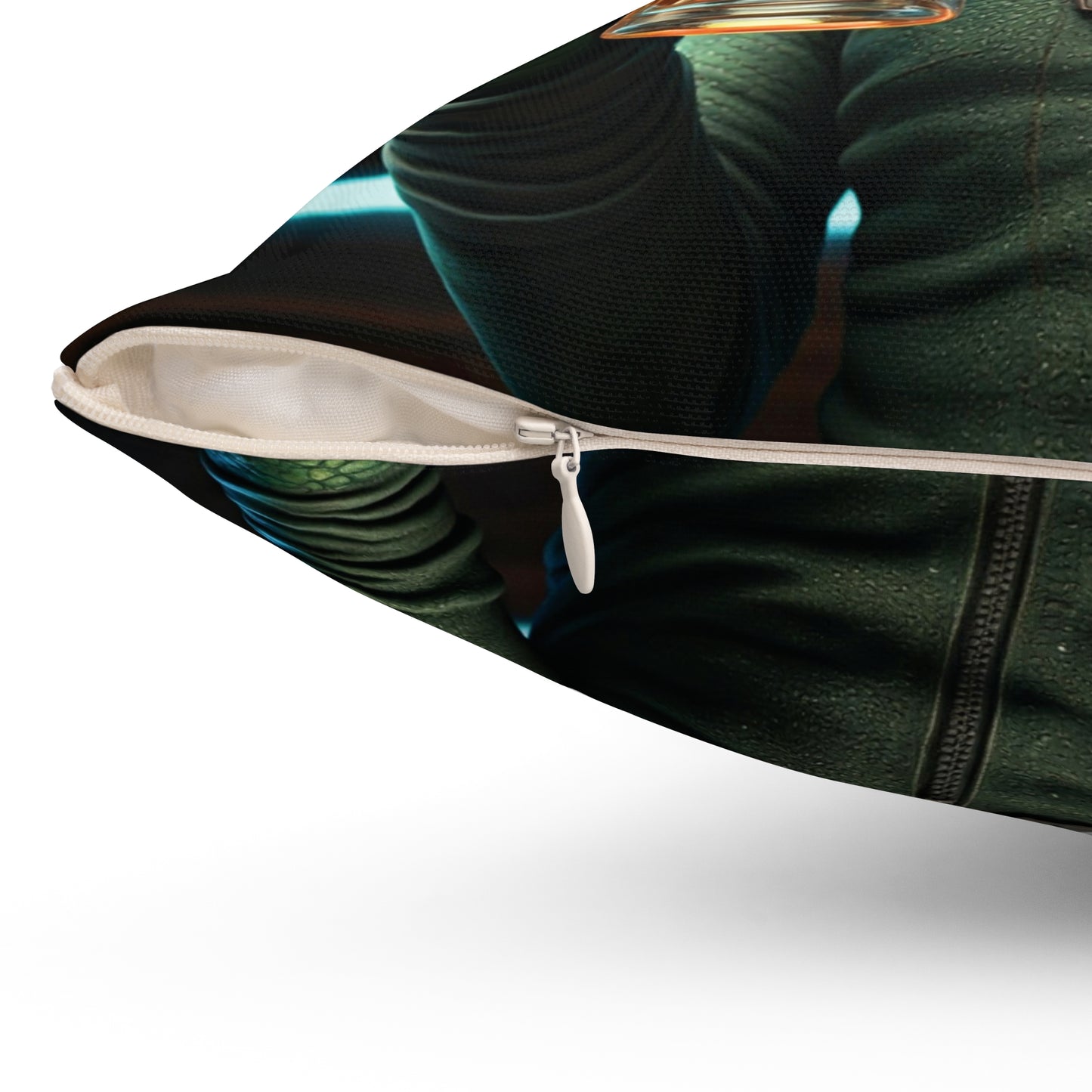 The Brew City Traveler: Milwaukee Alien Decorative Pillow