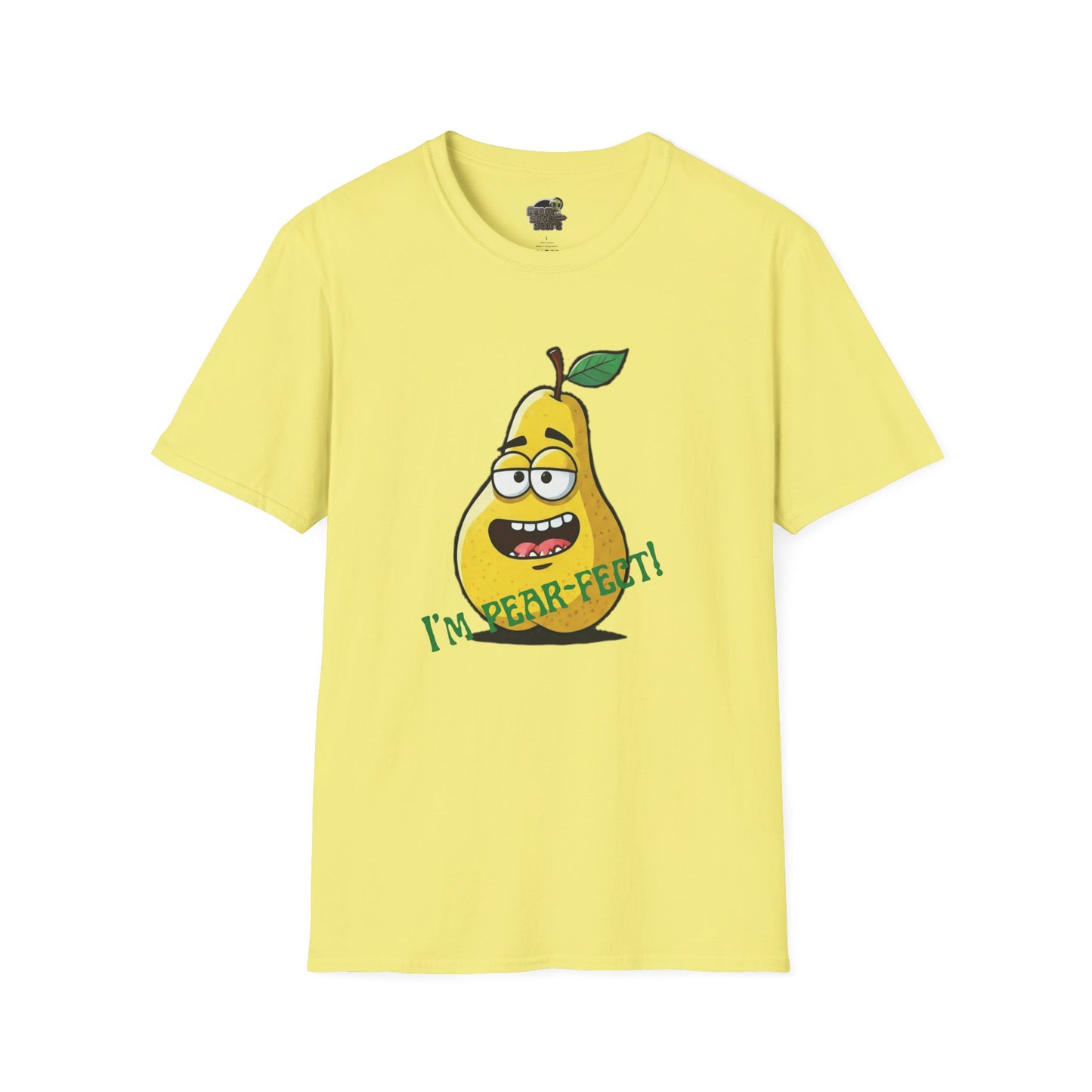 Pear T-Shirt: Funny "I'm Pear-fect" Graphic Tee | Organic Cotton & Unique Design Cornsilk