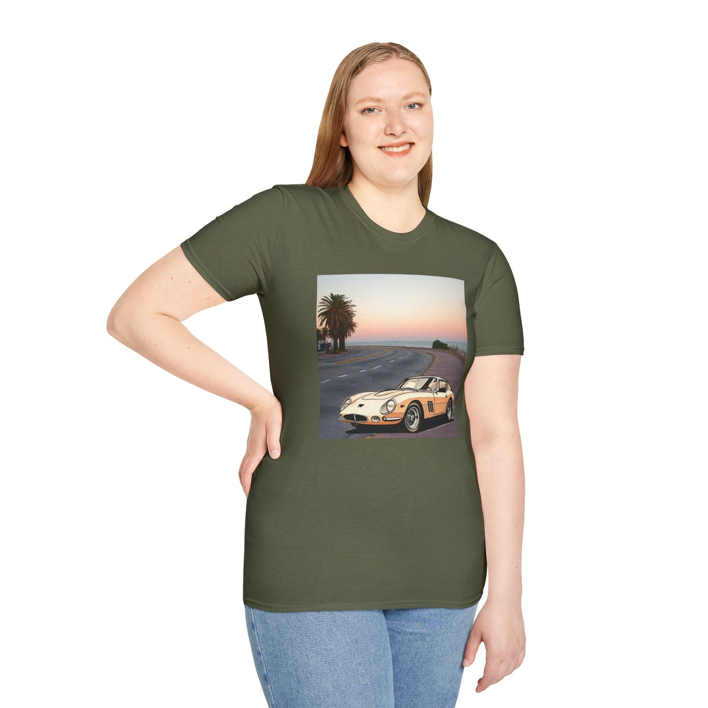 Ferrari 275 GTB Unisex T-Shirt - Italian Automotive Legend Military Green