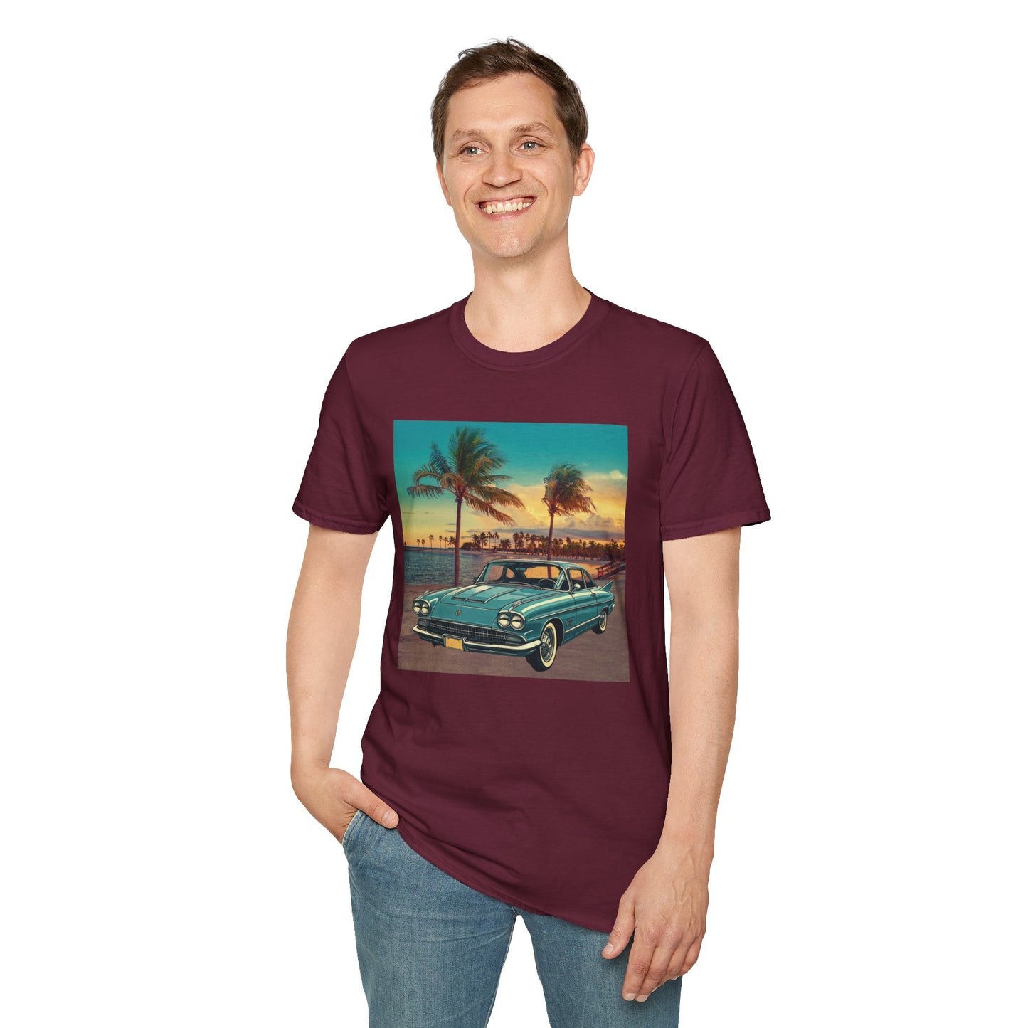 Cadillac Eldorado Brougham 1950s Unisex T-Shirt - Vintage Luxury Car Maroon