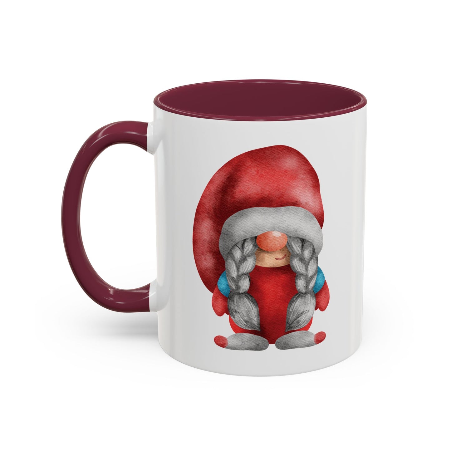 Cheerful Red Gnome with Braids Mug - Sip Your Sweet Melody | Ceramic Coffee & Tea Cup (11oz/15oz)