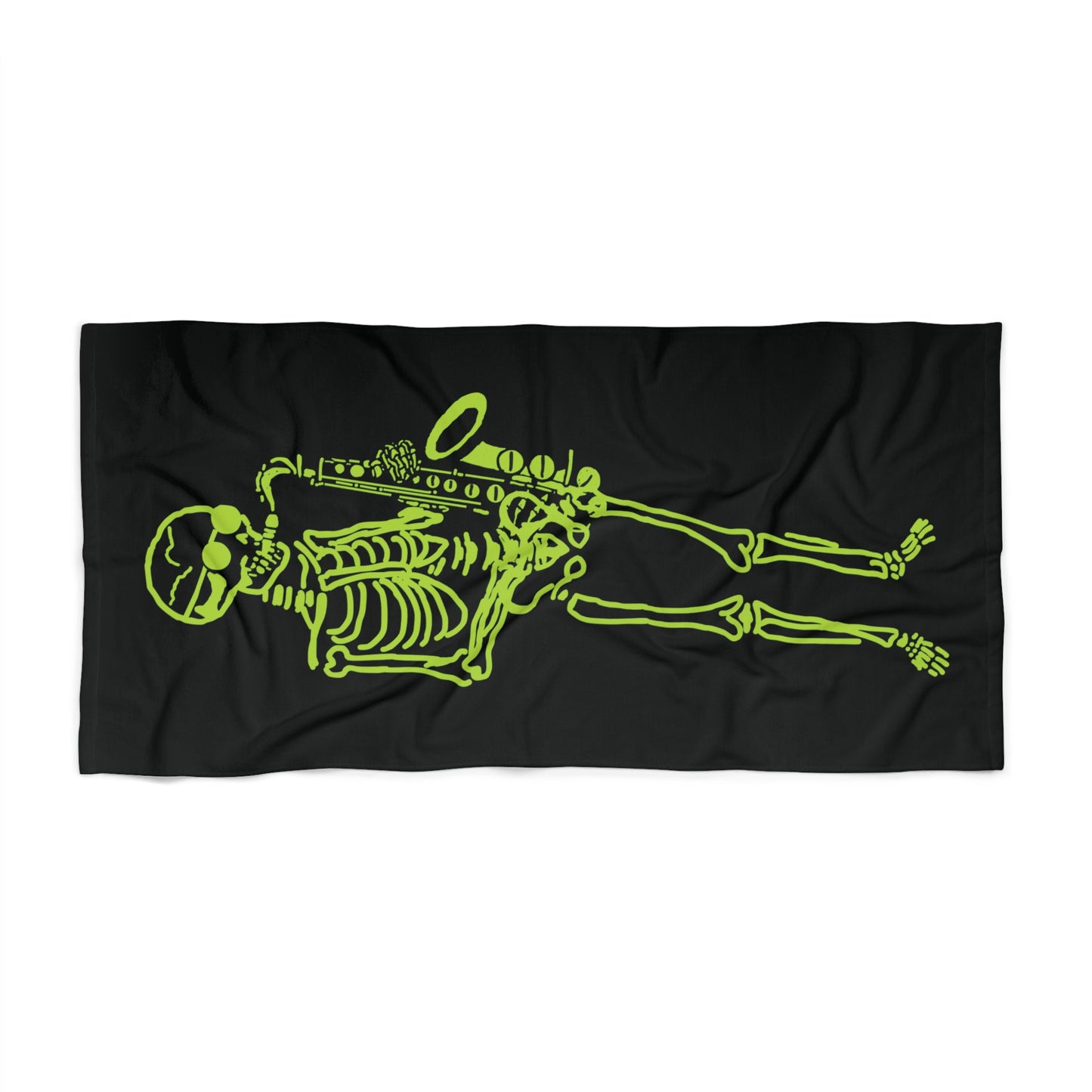 Metal Skeleton Saxophonist Beach Towel - Soft & Absorbent