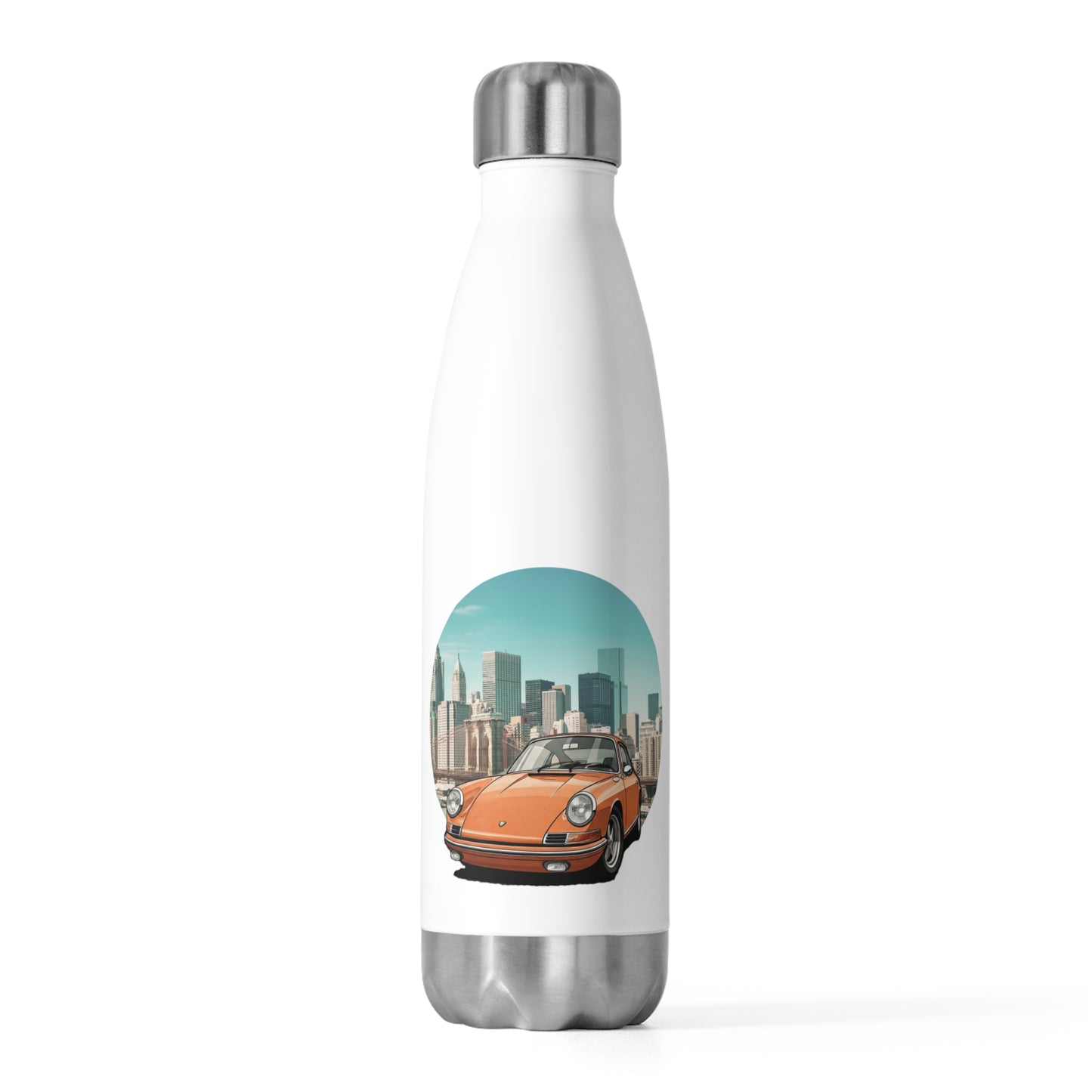 Porsche 911 Vintage Car Enthusiast Water Bottle Double Insulated Stainless Steel 20oz