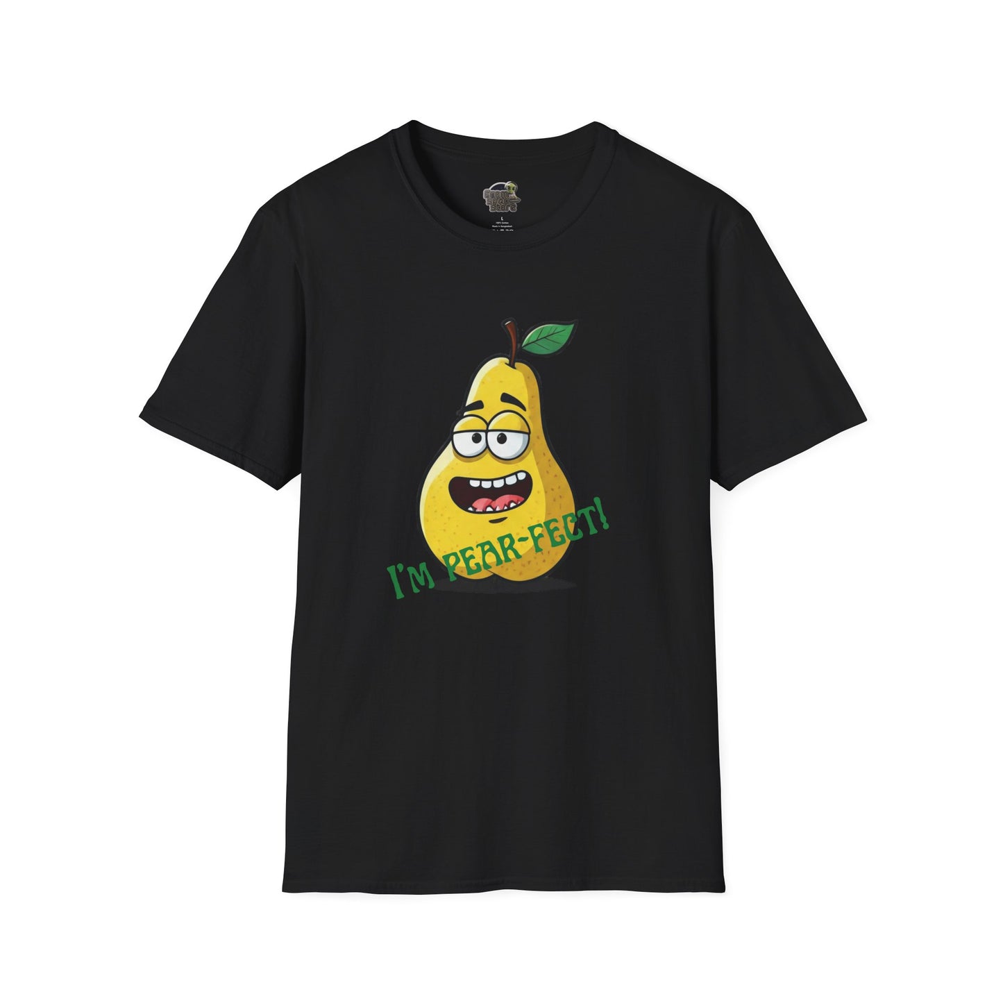 Pear T-Shirt: Funny "I'm Pear-fect" Graphic Tee | Organic Cotton & Unique Design Black
