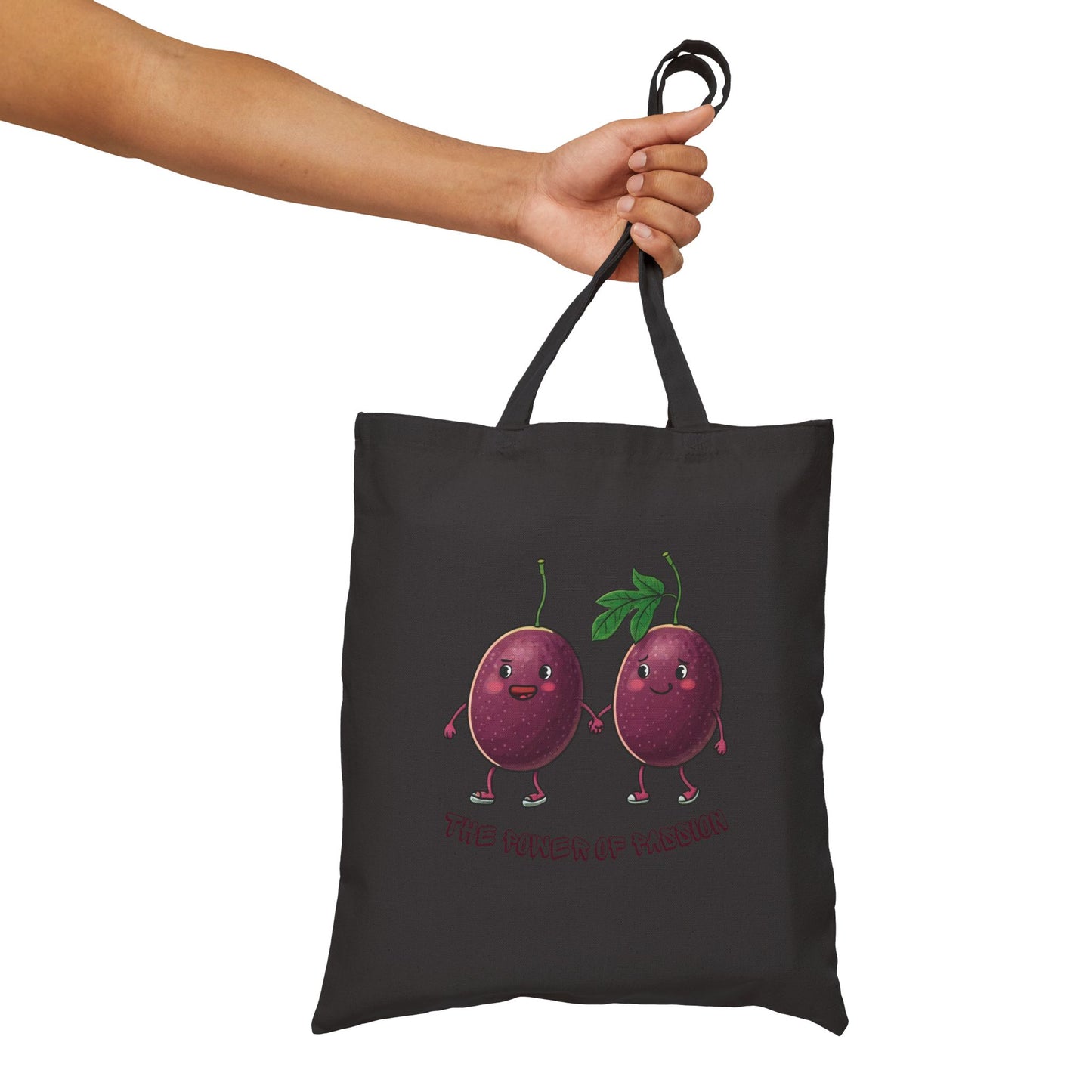Power of Passion Tote Bag: Funny Holding Hands Fruit Bag