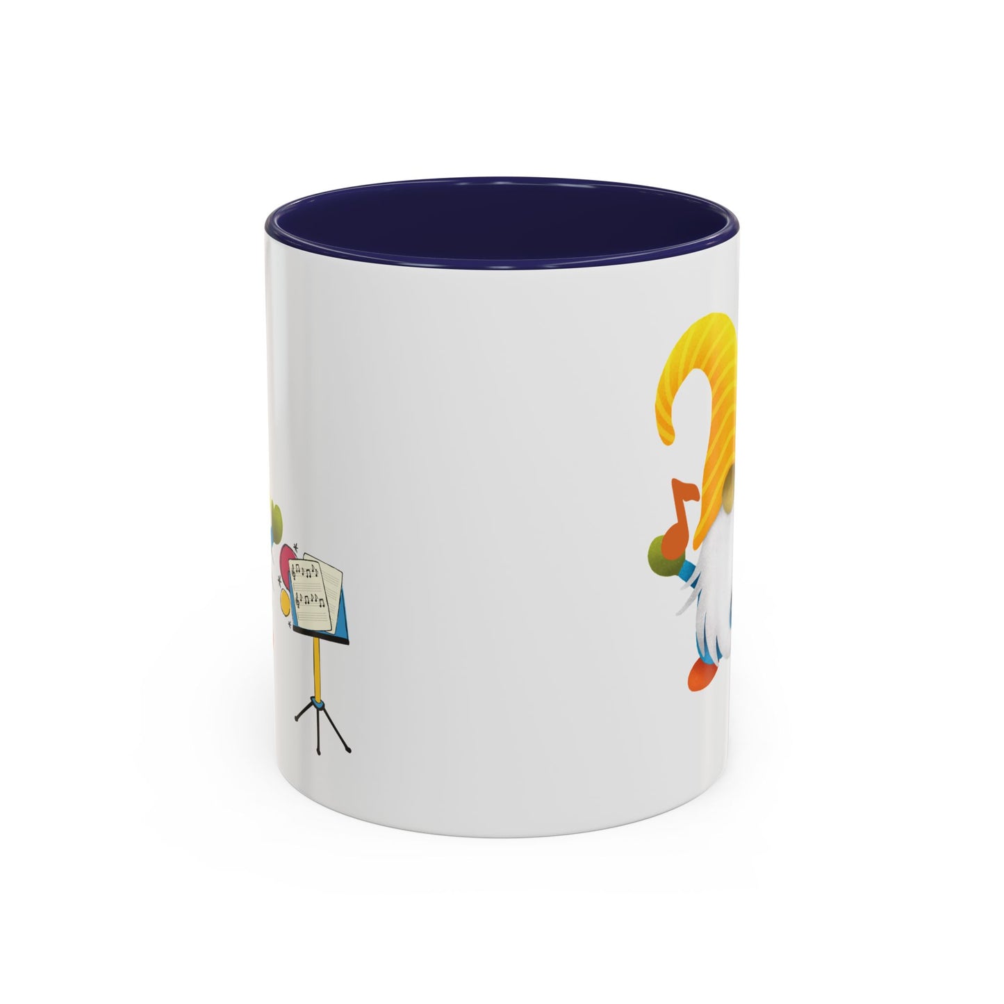 Whimsical Gnome Music Stand Mug - Perfect Gift for Music Lovers 11oz Navy