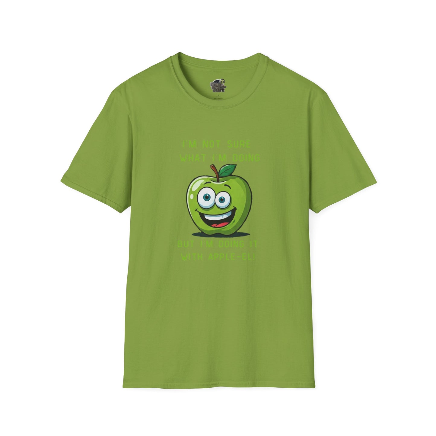 Apple-El t-shirt: Funny Smiling Apple Positive Tee Kiwi