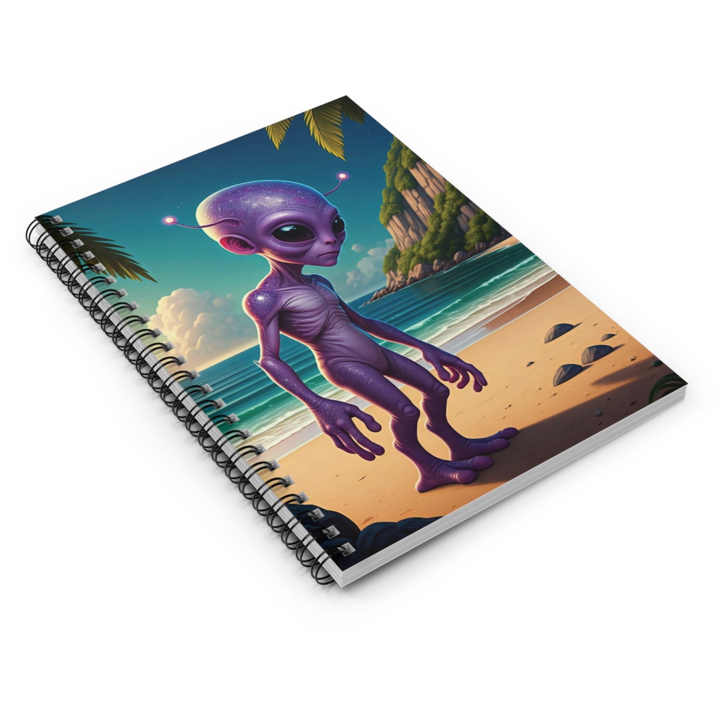 Alien at the Beach Spiral Notebook - An Extraterrestrial Journal for Your Earthly Adventures