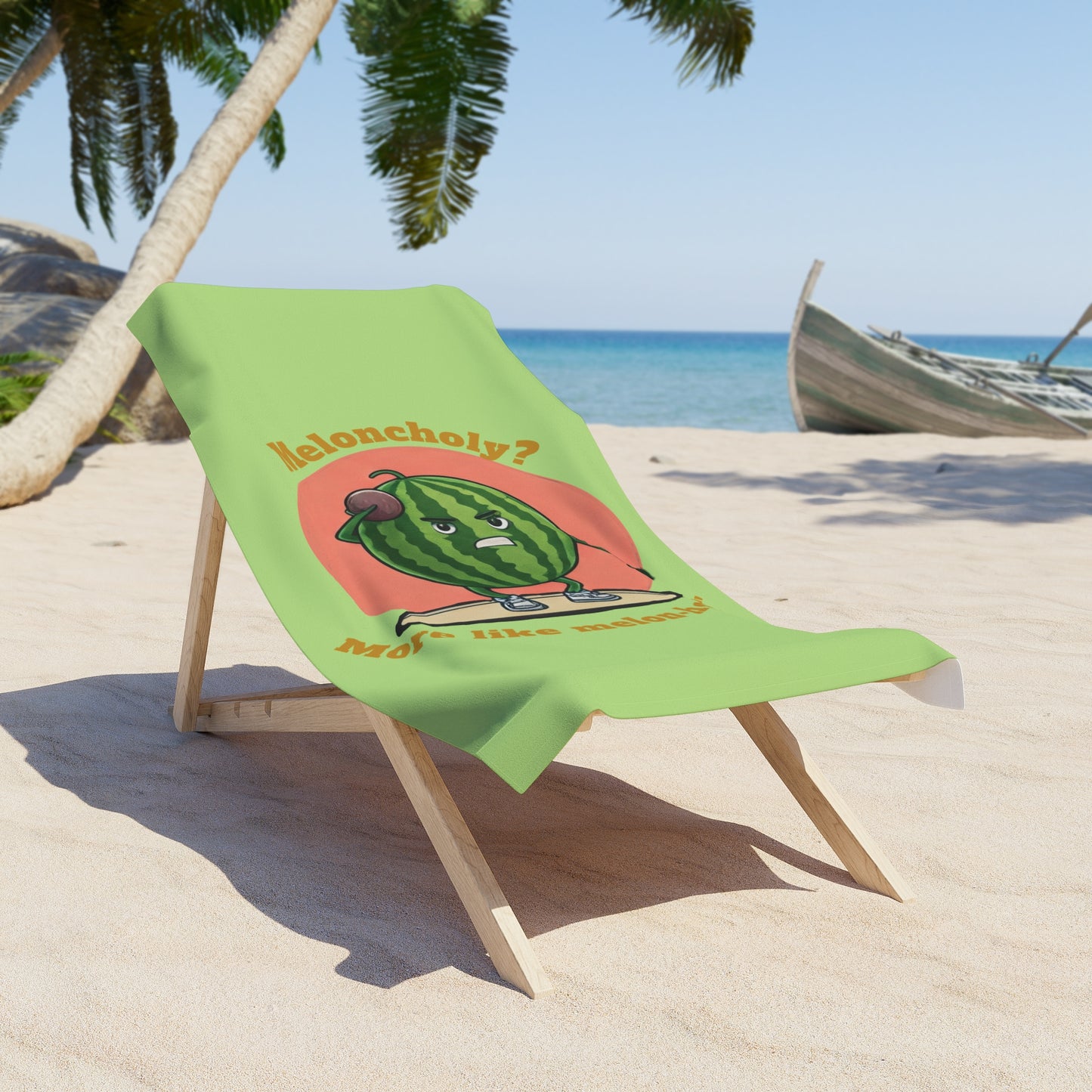 Watermelon "Melon-holy" Beach Towel: Power Up Your Summer Fun with This Unique & Hilarious Design! 30" × 60"
