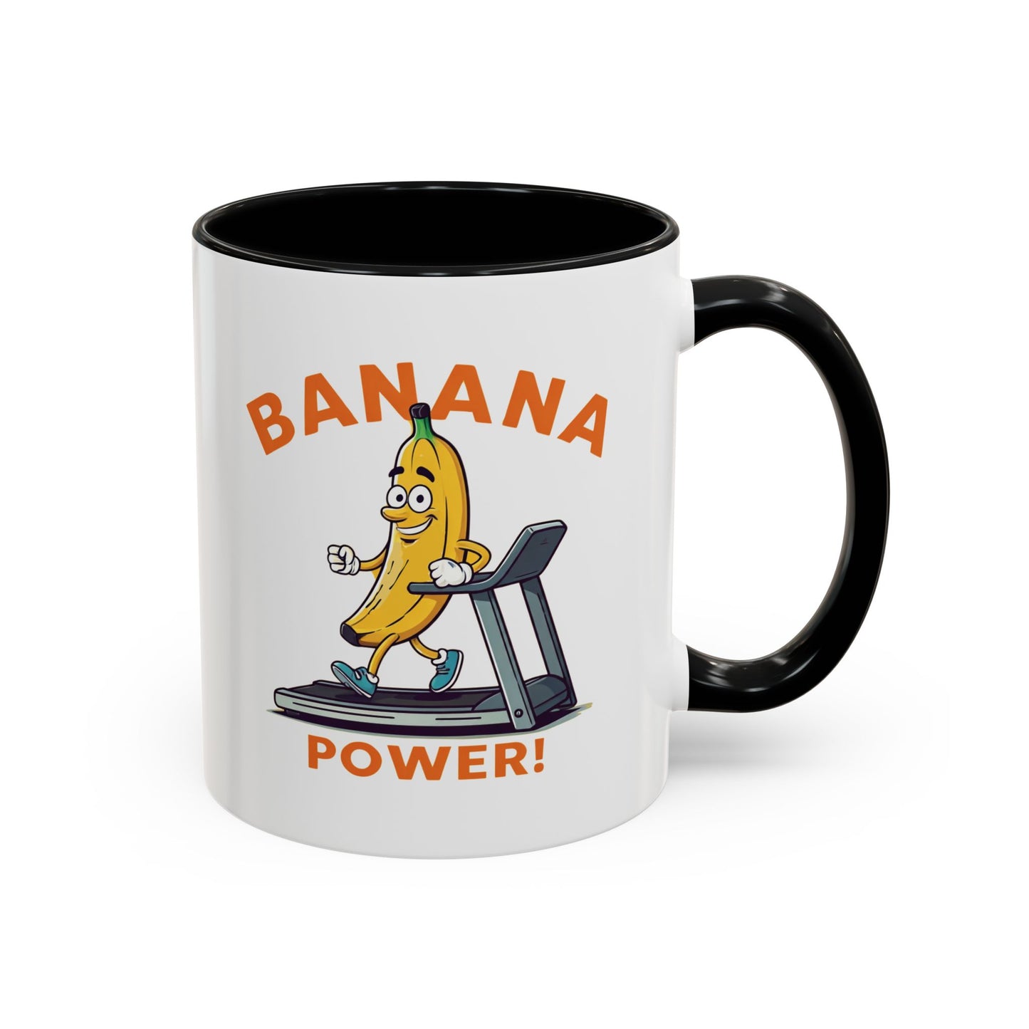 Banana Power Workout Mug - Funny Gym Gift for Fitness Lovers 11oz Black
