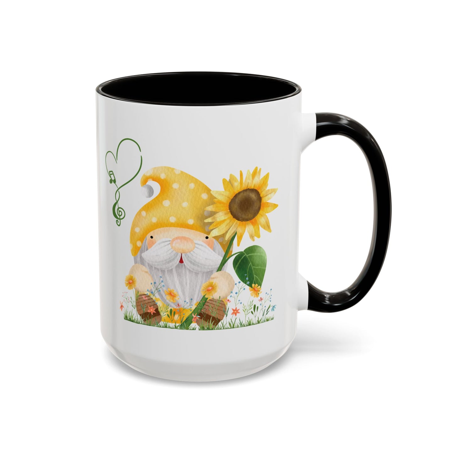 Mystical Gnome & Sunny Sunflower Mug - Your Garden's Secret Charm | Ceramic Coffee & Tea Cup (11oz/15oz)