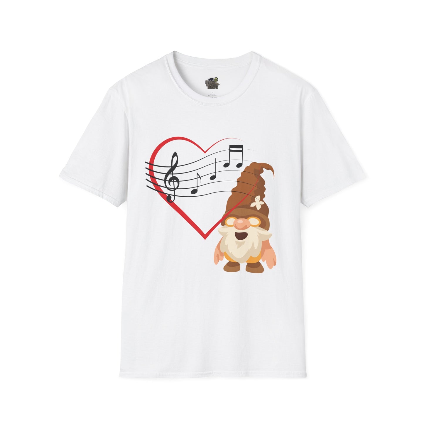 Heart of Music Gnome Unisex T-Shirt: Melodies & Magic White