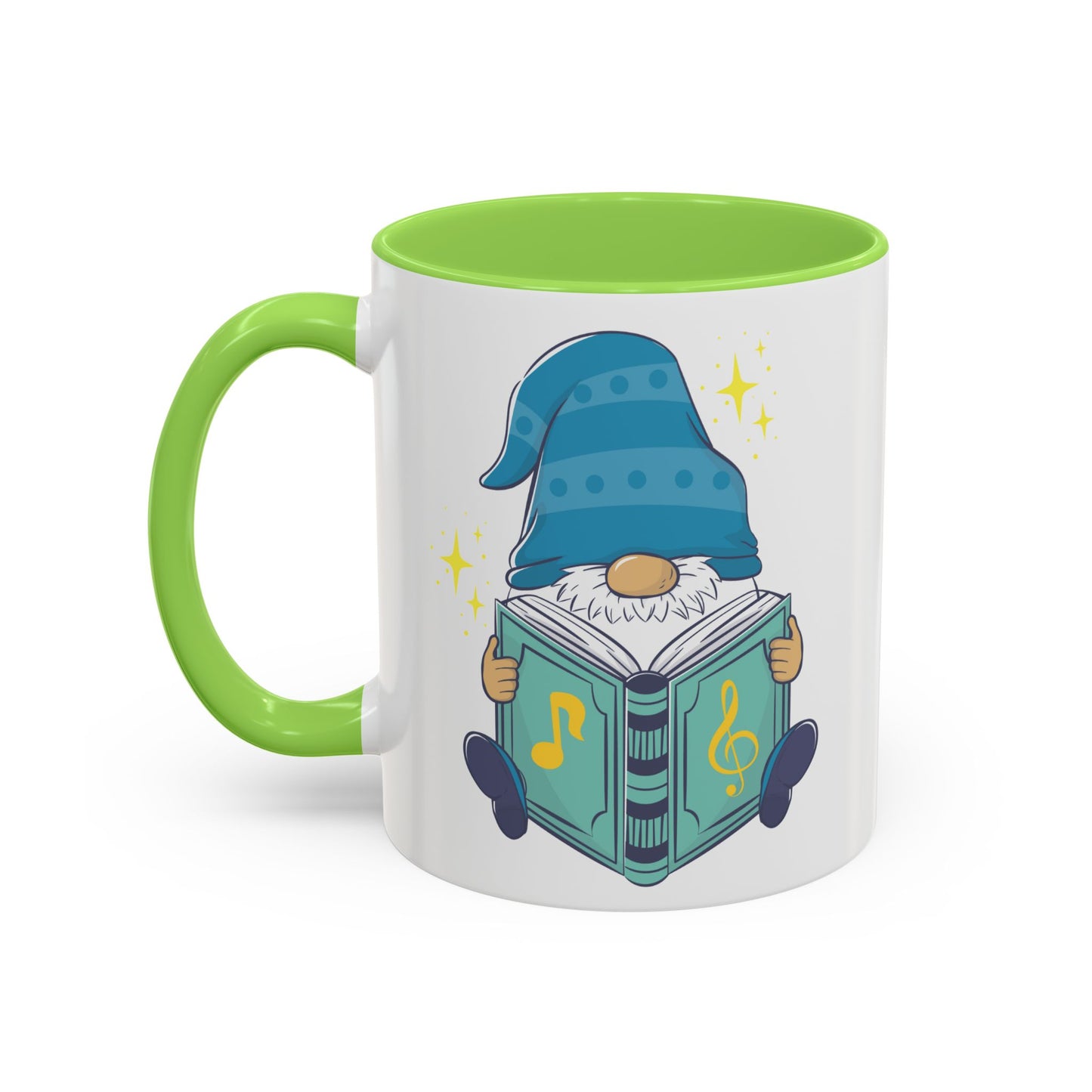 Whimsical Gnome & Music Book Mug - Brew Your Story | Ceramic Coffee & Tea Cup (11oz/15oz)